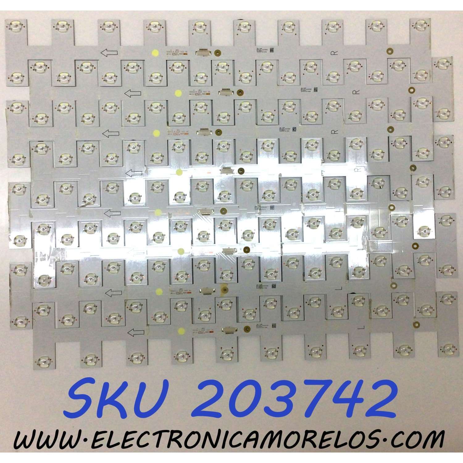 KIT DE LED´S PARA TV TCL (8 PIEZAS) / NUMERO DE PARTE YHFB0101-000028 / YHEB0101-000029 / 55S54 L 4X20 1021 4D / E496757 / 55S54 R 4X20 1021 4D / 210525 / PANEL LVU550NDJL / MODELO 55S546