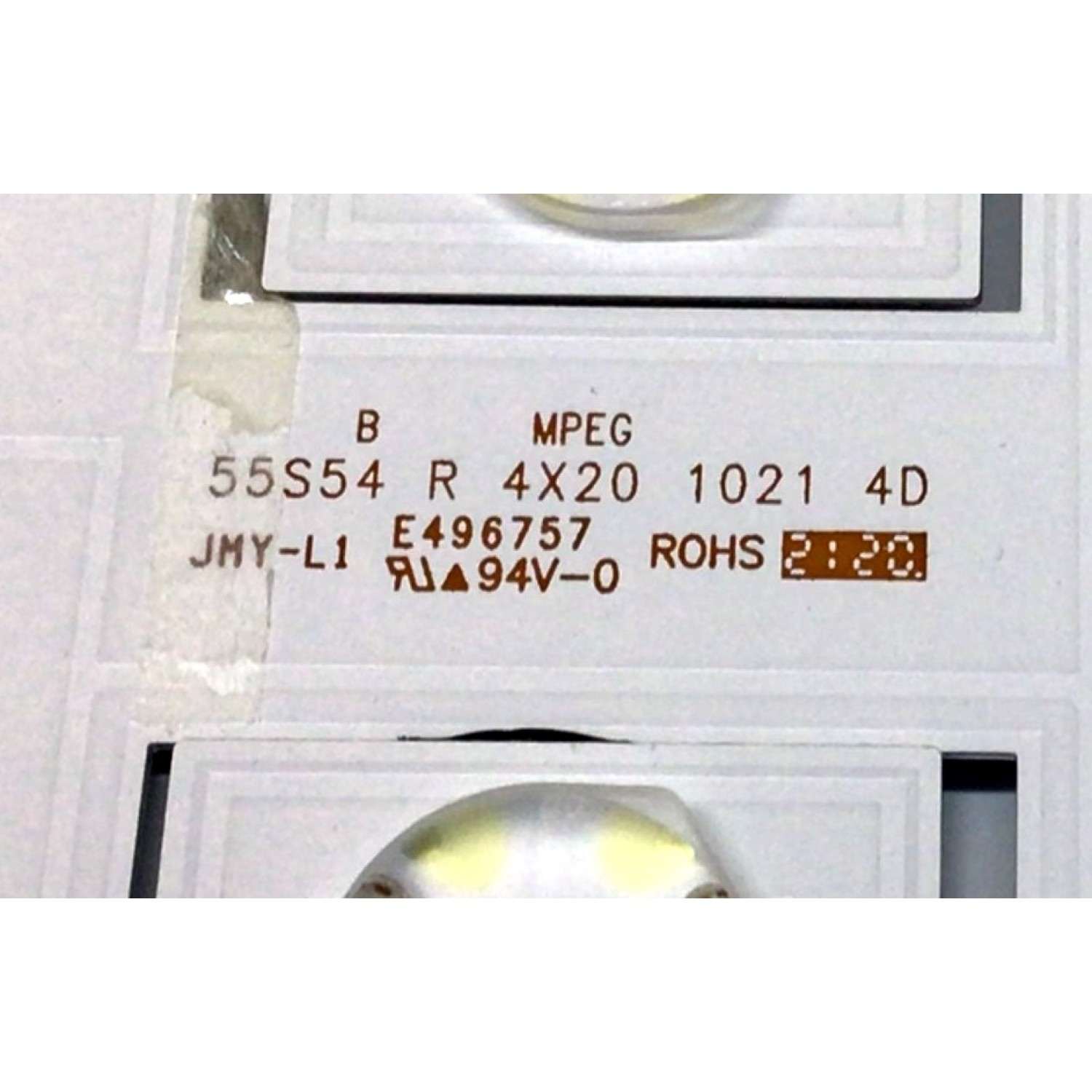 KIT DE LED´S PARA TV TCL (8 PIEZAS) / NUMERO DE PARTE YHFB0101-000028 / YHEB0101-000029 / 55S54 L 4X20 1021 4D / E496757 / 55S54 R 4X20 1021 4D / 210525 / PANEL LVU550NDJL / MODELO 55S546 - Imagen 4