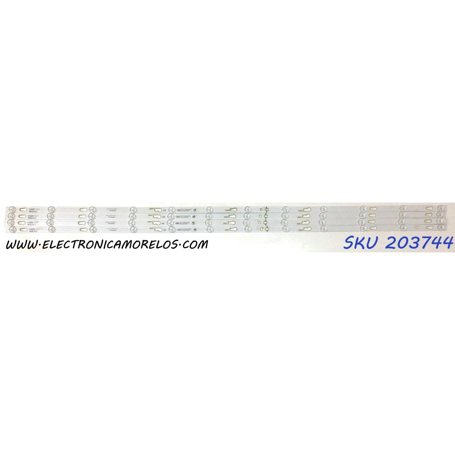 KIT DE LED'S PARA TV HITACHI ((4 PIEZAS)) / NUMERO DE PARTE 55HR332M12A2 / 55D1200 / 55D1200 12*4 / 55HR332M12A2 V1 / 4C-LB550T-HRE / D230-002PXD3055C01 / PANEL LVU550CSDX E0257 / MODELOS 55R82 / 55R83