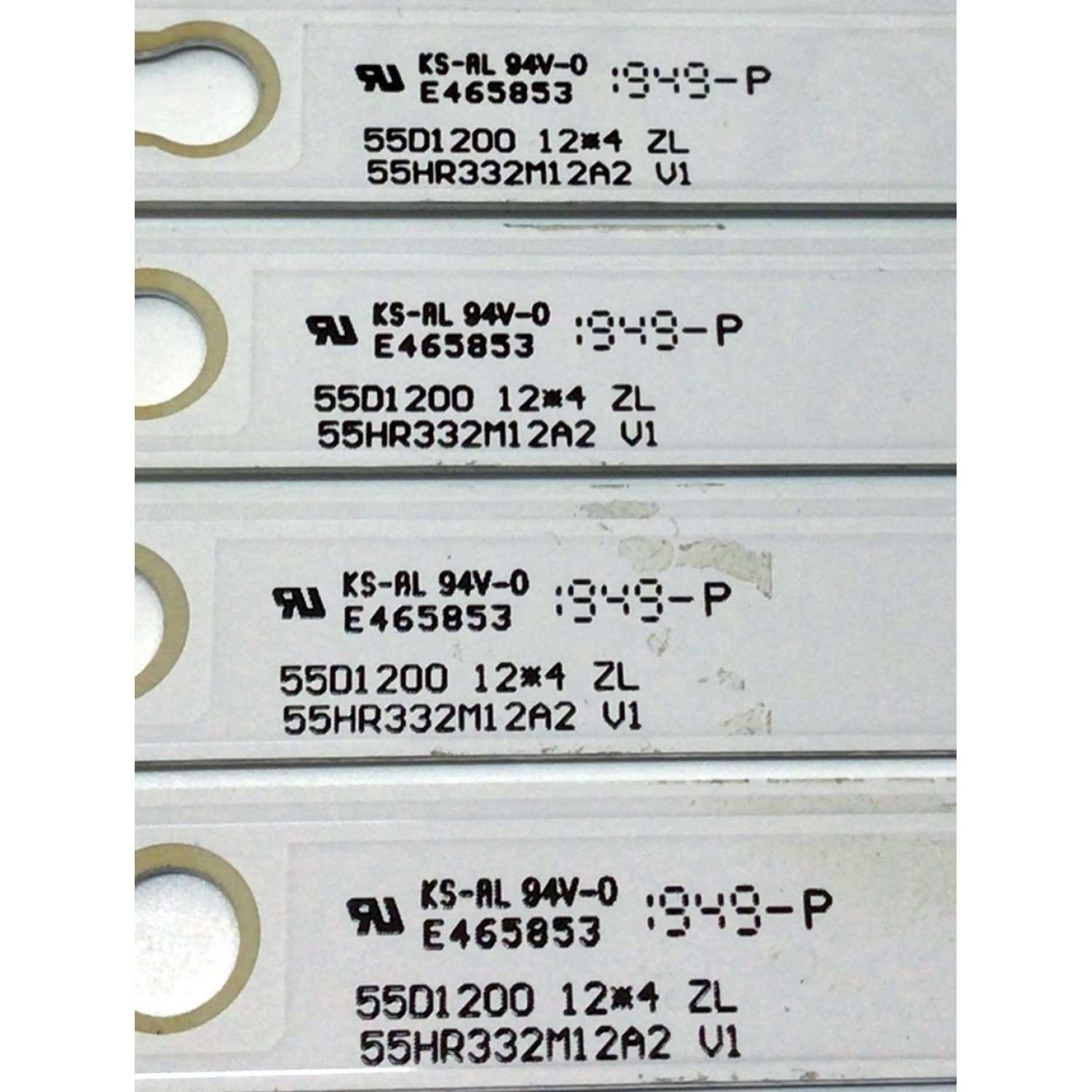 KIT DE LED'S PARA TV HITACHI ((4 PIEZAS)) / NUMERO DE PARTE 55HR332M12A2 / 55D1200 / 55D1200 12*4 / 55HR332M12A2 V1 / 4C-LB550T-HRE / D230-002PXD3055C01 / PANEL LVU550CSDX E0257 / MODELOS 55R82 / 55R83 - Imagen 3