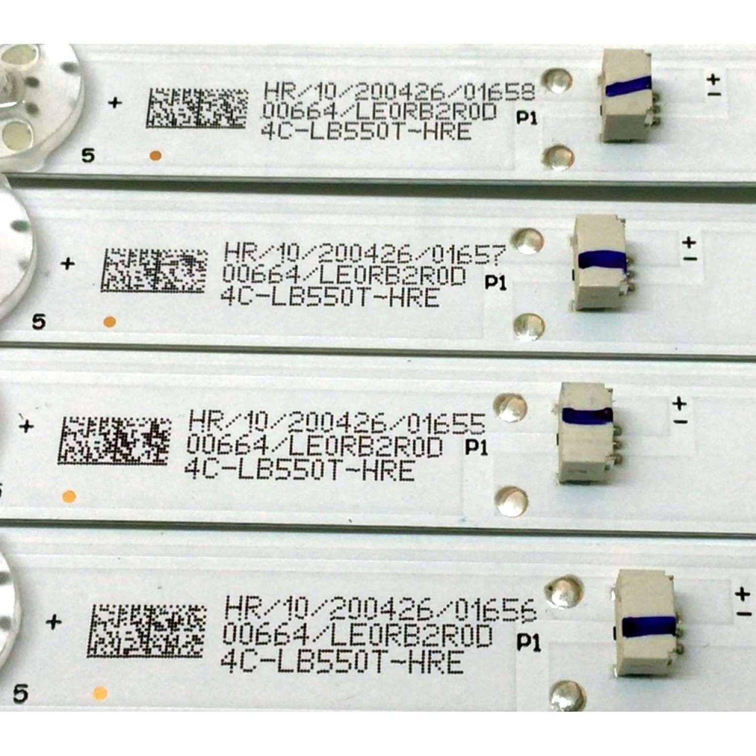 KIT DE LED'S PARA TV HITACHI ((4 PIEZAS)) / NUMERO DE PARTE 55HR332M12A2 / 55D1200 / 55D1200 12*4 / 55HR332M12A2 V1 / 4C-LB550T-HRE / D230-002PXD3055C01 / PANEL LVU550CSDX E0257 / MODELOS 55R82 / 55R83 - Imagen 4