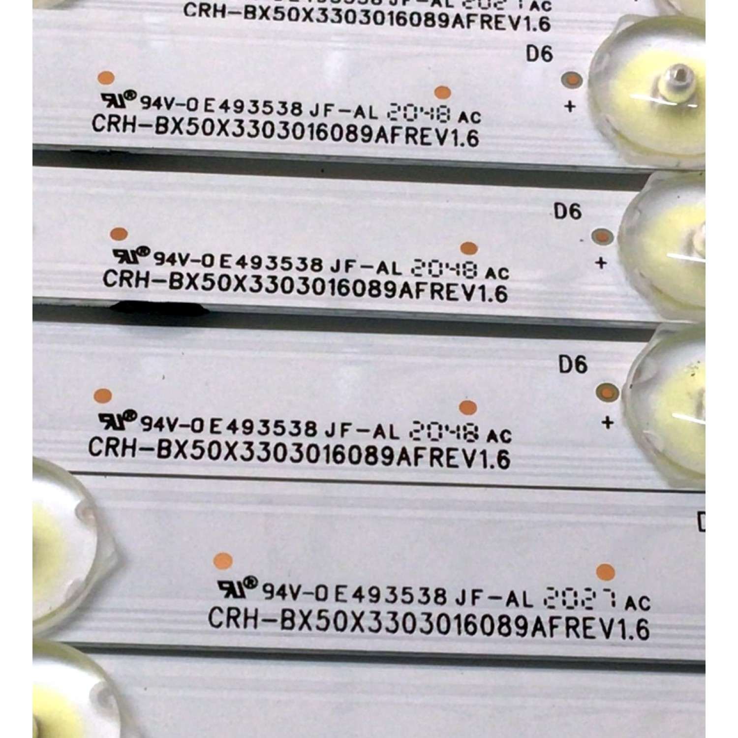 KIT DE LEDS PARA TV HITACHI ORIGINAL 8 PIEZAS / NUMERO DE PARTE CRH-BX50X3303016089AFREV1.6 / SVH500AD5 / JHD500X3U51-TA / JHD500X3U51-TAB1 / 2019112601 / PANEL JHD500X3U51-TA\S0\FJ\GM\MCKD-1\ROH / MODELOS 50R86 / 50H8G - Imagen 3