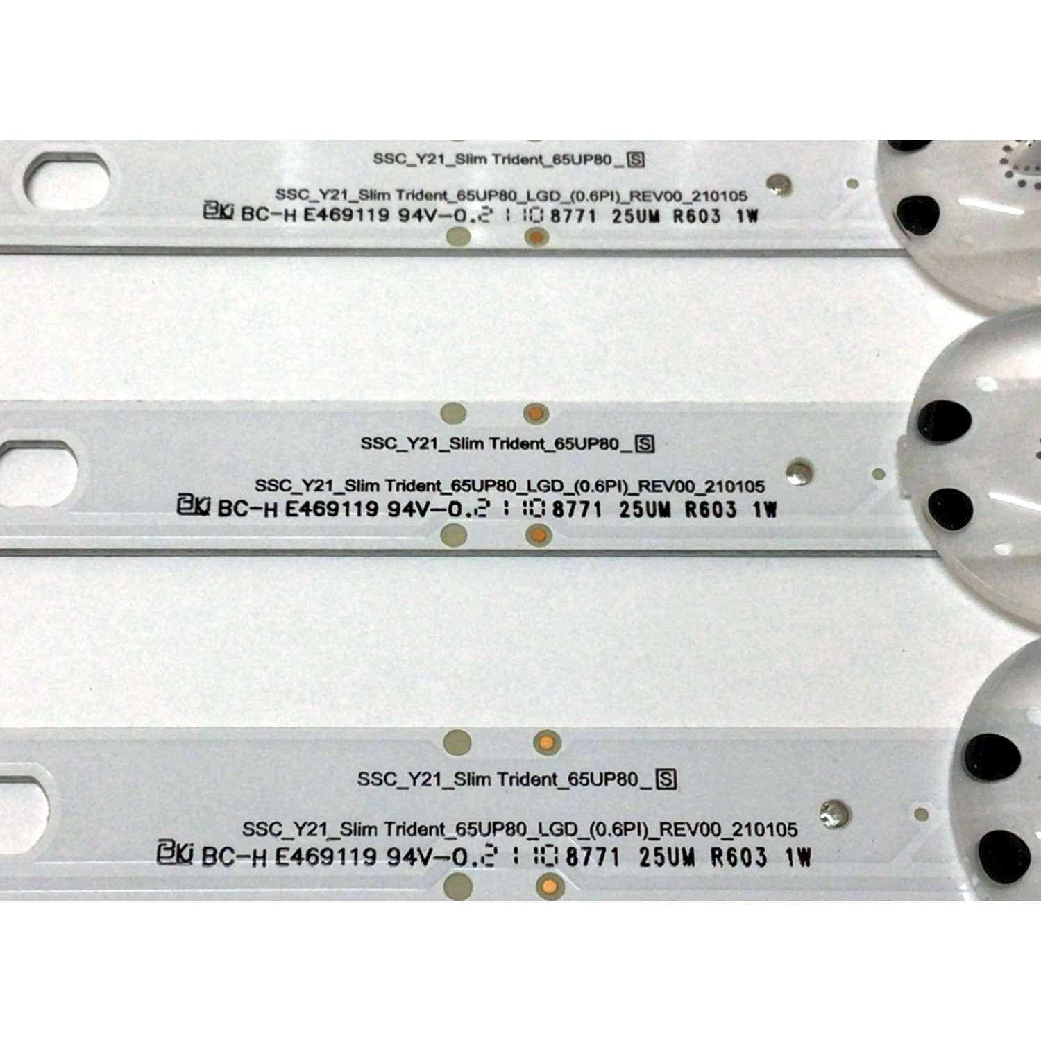 KIT DE LED´S PARA TV LG (8 PIEZAS) / NUMERO DE PARTE EAV65016701 / SSC_Y21_SLIM TRIDENT_65UP80_LGD_(0.6PI)_REV00_210105 /  / SSC_Y21_SLIM TRIDENT_65UP80 / E469119 / PANEL NC650TQG-AAKH1 / MODELO 65UP6000PUA - Imagen 3