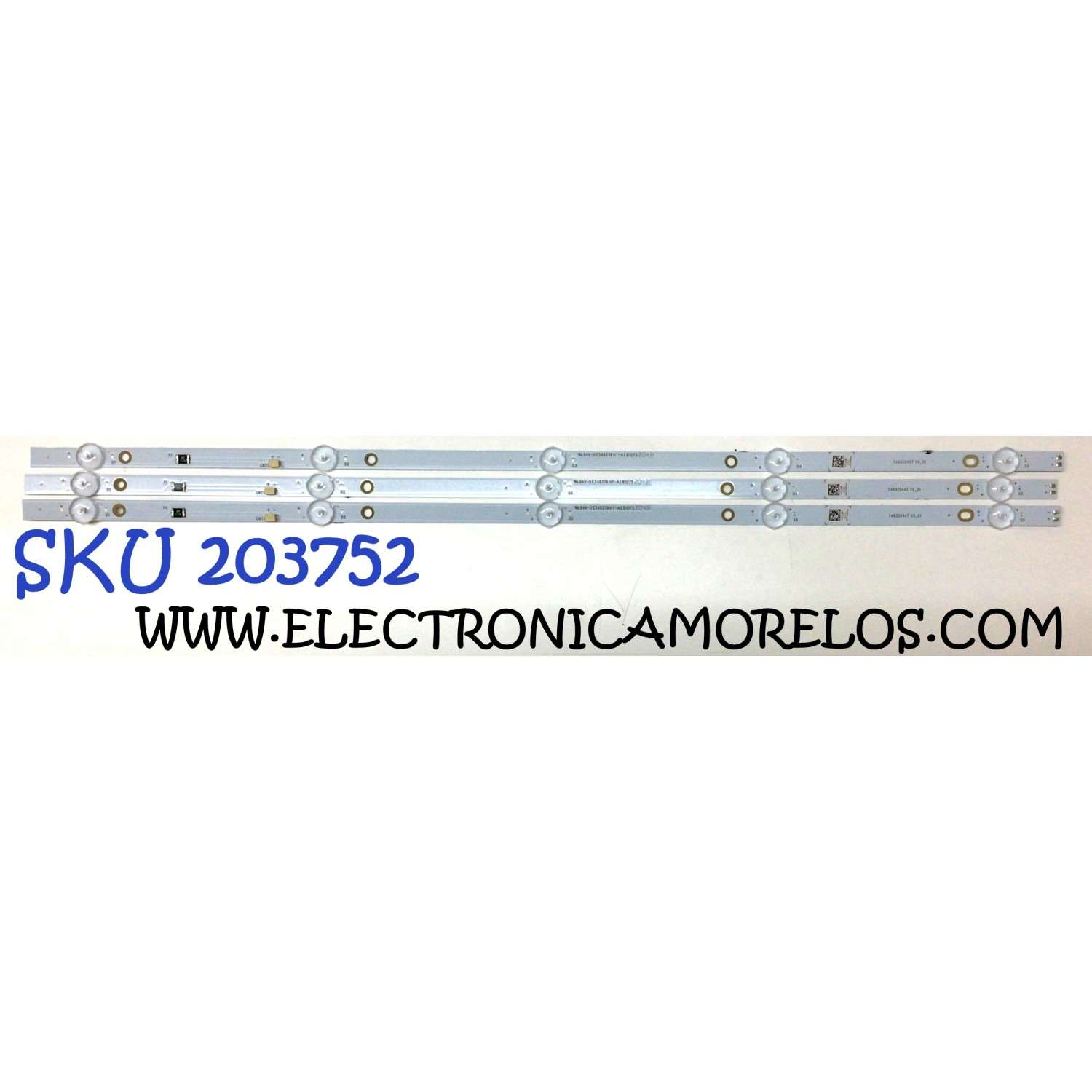 KIT DE LED´S PARA TV SAMSUNG (3 PIEZAS) / NUMERO DE PARTE TAN32044T / TAN32044T V0_01 / E349376HY-AI81075 / 0981-0108-SH04 / 09810108SH04 / MODELO UN32N5300AFXZA VF06