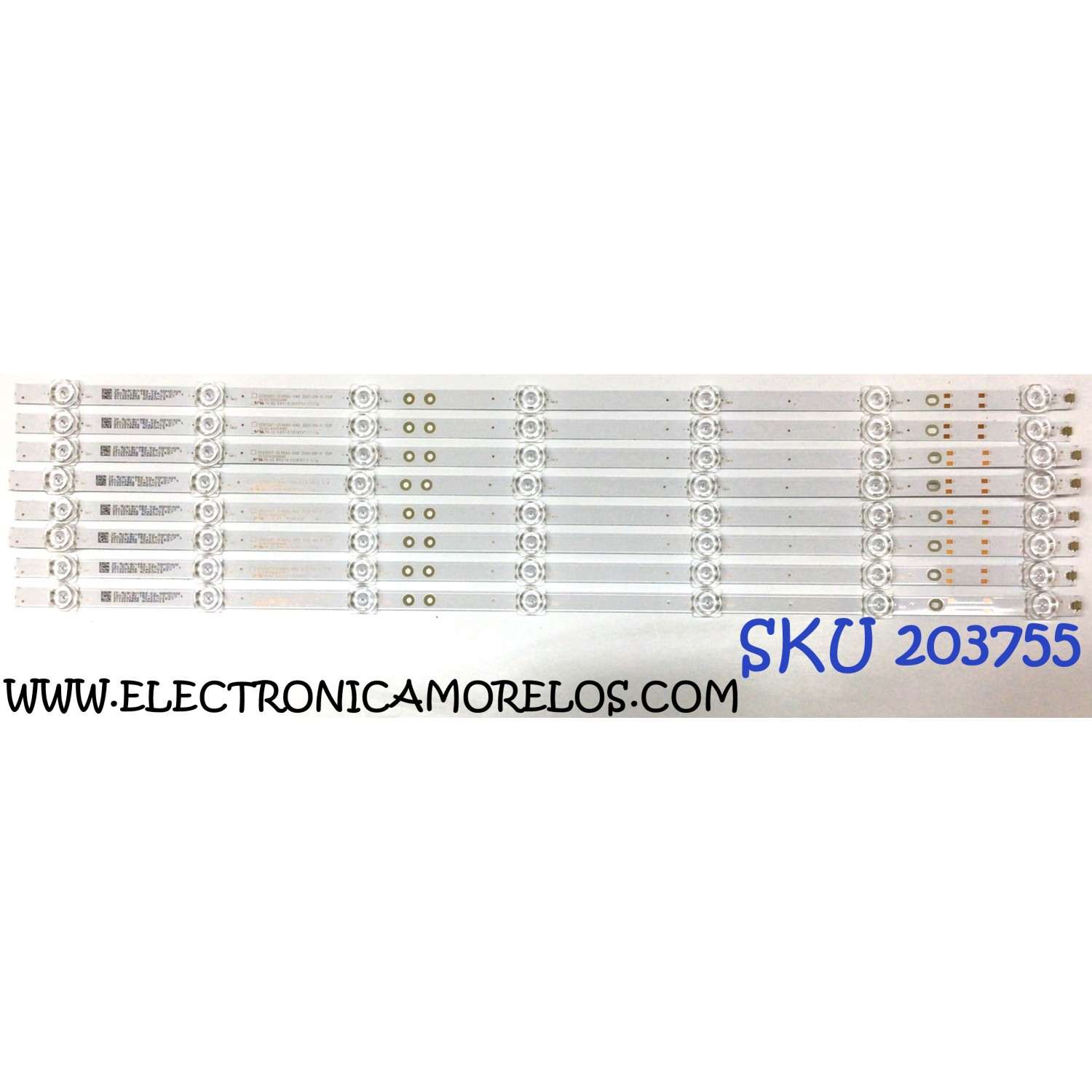 KIT DE LEDS ORIGINAL PARA TV LG 8 PIEZAS / NUMERO DE PARTE GC65D07-ZC46AG-04D / 303GC650048D / 2010093966 / 70401-01527 / 211221BB05 / 211221AB05 / GC650M19 / PANEL BOEI650WQ1QF7D / DISPLAY HV650QUB-F7D / MODELO 65UQ7570PUJ / 65UQ7570PUJ.CUSFBH