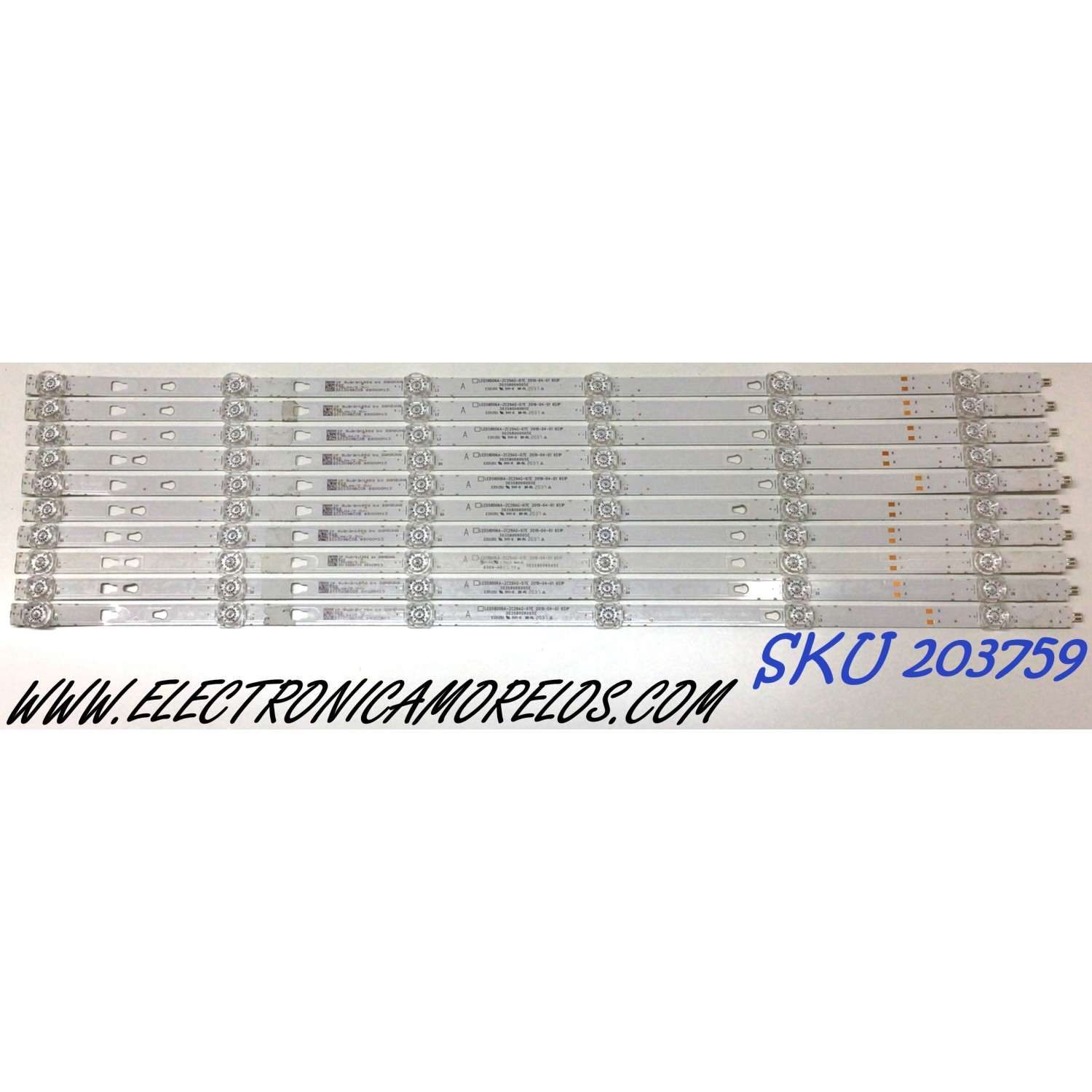 KIT DE LEDS PARA TV WESTINGHOUSE (10 PIEZAS) / NUMERO DE PARTE LED58D06A-ZC29AG-07E / 30358006005E / E331251 / 201009BC05 / 201008BC03 / 58000M13 / PANEL CC580PV7D / MODELO WR58UX4019 / RTRU5827-UC
