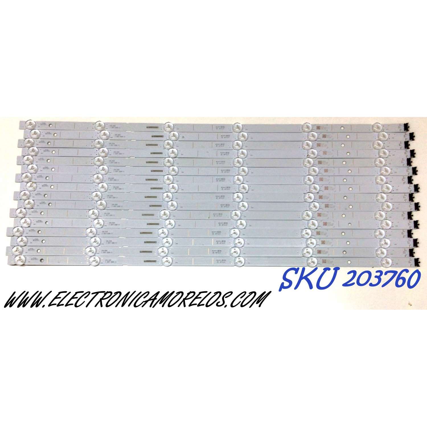 KIT DE LED'S PARA TV SONY (16 PIEZAS) / NUMERO DE PARTE 1-007-328-11 / 100732811 / 20LS65 / 6A24 VC0710CE L20 / 6A24VC0710CEL20 / PANEL YDAF065DND01 / MODELO XBR-65X900H / XBR65X900H