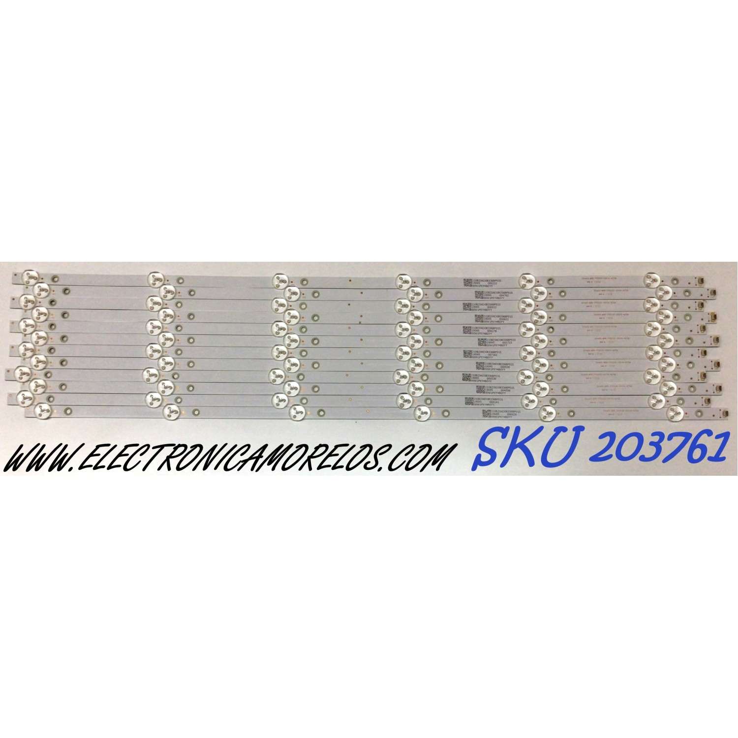 KIT DE LED'S PARA TV ONN (12 PIEZAS) / NUMERO DE PARTE M08-TP65030-0601N-4270A / 210BZ06D0B336BP01S / 00W1PXY4B0YY / 19095 / PANEL TPT650J1-QUBF90.K REV:9WP0B / MODELO ONA65UB19E07