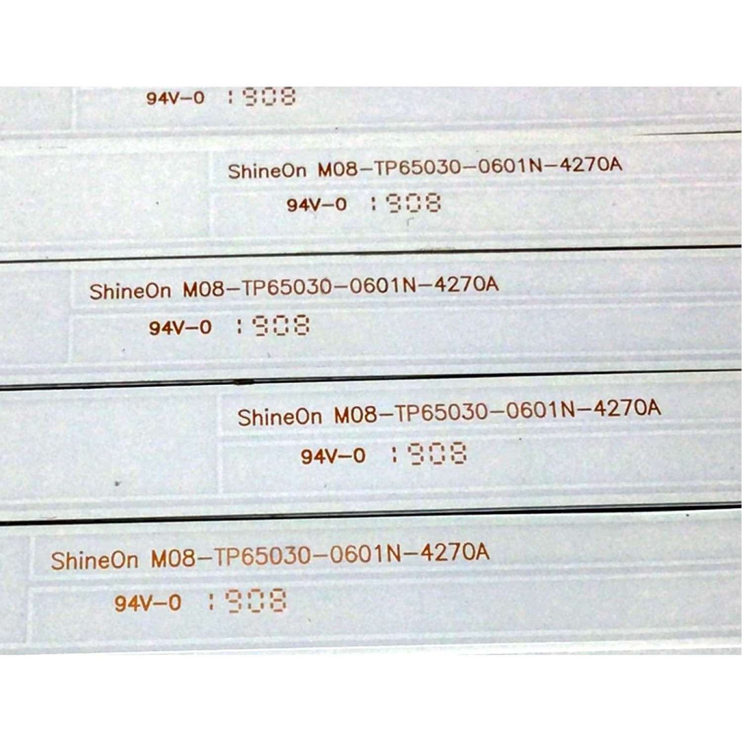 KIT DE LED'S PARA TV ONN (12 PIEZAS) / NUMERO DE PARTE M08-TP65030-0601N-4270A / 210BZ06D0B336BP01S / 00W1PXY4B0YY / 19095 / PANEL TPT650J1-QUBF90.K REV:9WP0B / MODELO ONA65UB19E07 - Imagen 3