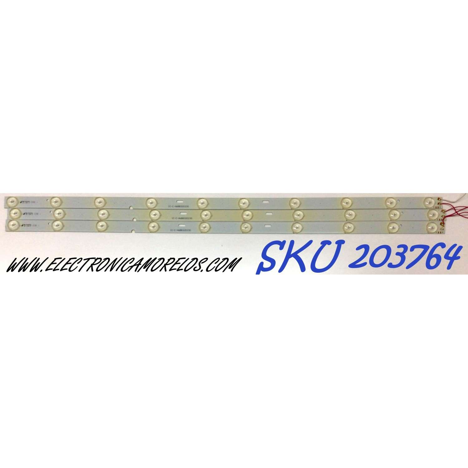 KIT DE LED'S PARA TV INSIGNIA (3 PIEZAS) / NUMERO DE PARTE IC-C-HWBB32D230 / HWBB32D230  / E306084 / MODELO NS-32D200NA14