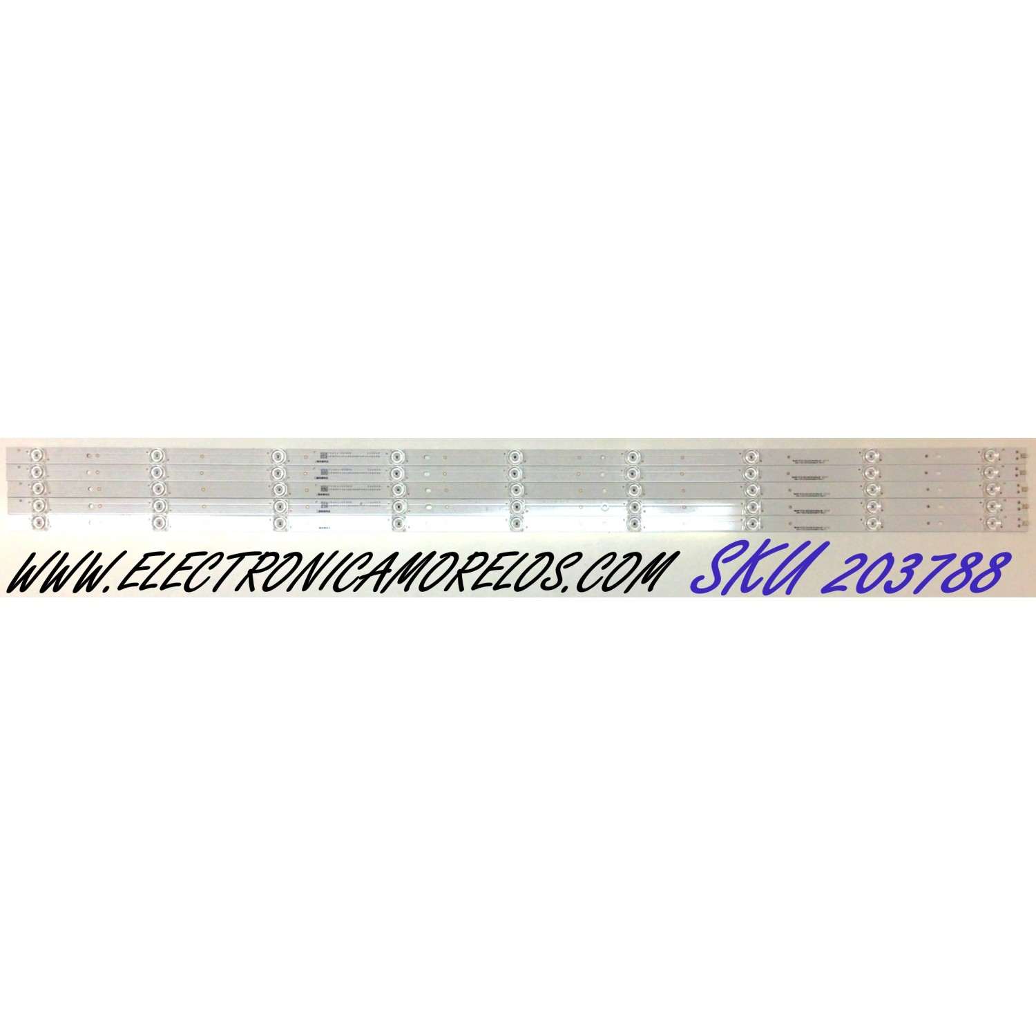 KIT DE LED'S PARA TV VIZIO (5 PIEZAS) / NUMERO DE PARTE CRH-F55VZ303005098CH-REV1.1 / F55VZ303005098CH / 0FZD-03E348124HNEOHS / 70401-00905 / 212509 / 158M01J21DCAM97KFXX / PANEL BOEI550WU1_H / MODELO V555-G4 / V555-G4 LHBFY