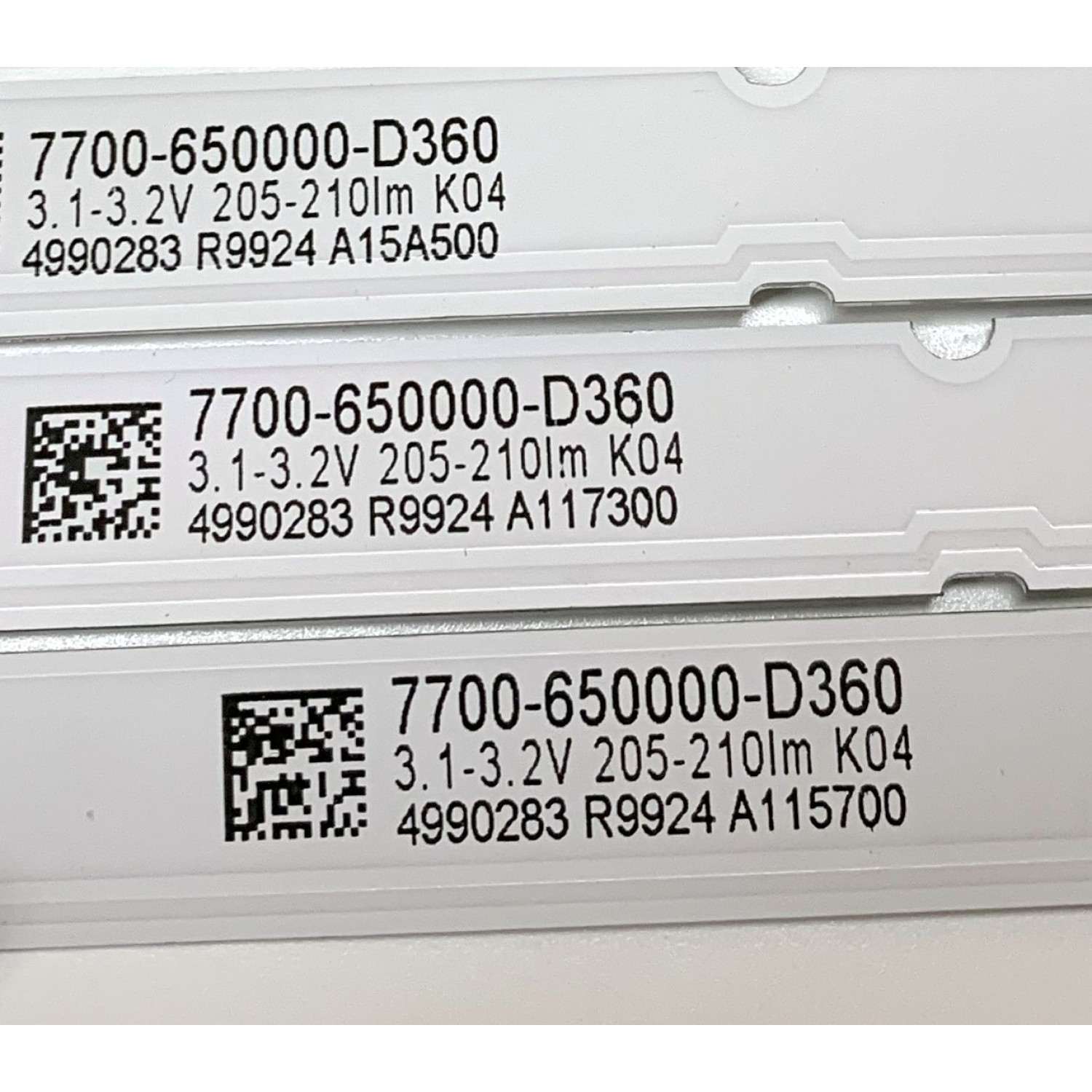 KIT DE LED'S PARA TV SKYWORTH (4 PIEZAS) / NUMERO DE PARTE AZ500034SE30 / RF-AZ500034SE30-0801 / 7700-650000-D360 / 4990283 / PANEL SDL500WY / MODELO 50Q20200 - Imagen 4