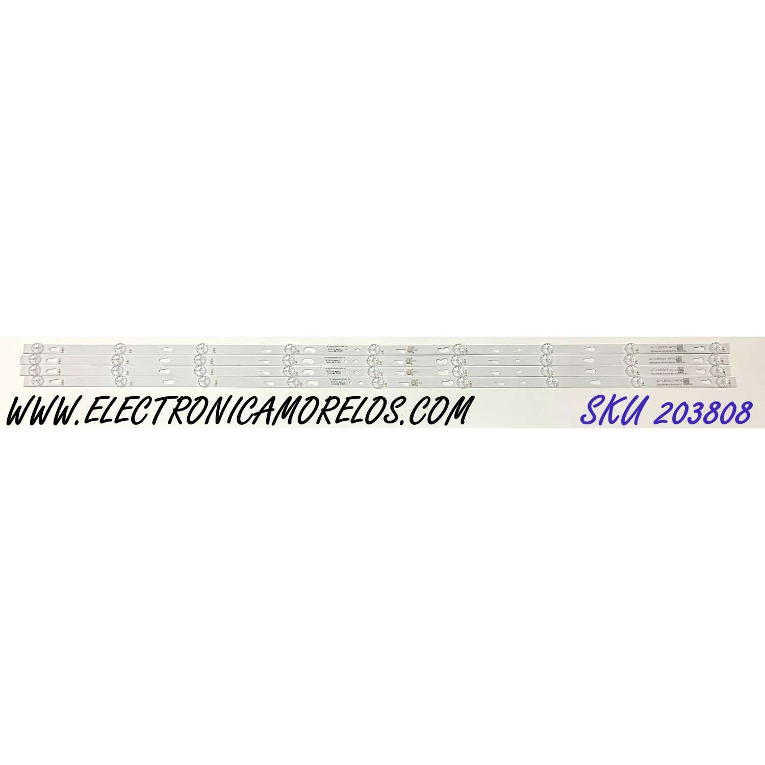 KIT DE LED'S PARA TV PHILIPS (4 PIEZAS) / NUMERO DE PARTE RF-BD500003SR30-0901 / 4C-LB500T-RF3C / E365061 / 2B6200K4A / A76380 / RA727 / PANEL LVU500CHDX / MODELO 50PFL4864/F7