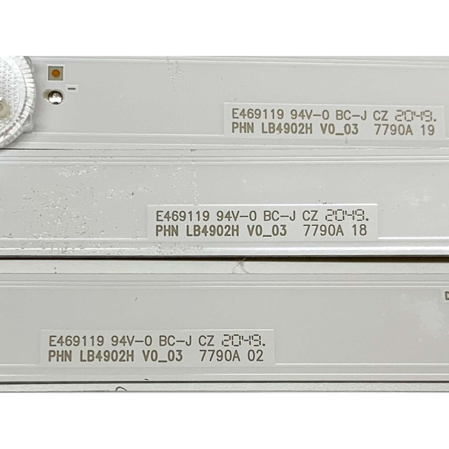 KIT DE LED'S PARA TV SONY (6 PIEZAS) / NUMERO DE PARTE LB4902H / 4902H00001 / 4902H00004 / 7790A / N50F3C685 / N50F 3C685 / E469119 / PANEL YSBM050CNU11 / MODELO KD-50X80J / KD50X80J - Imagen 3