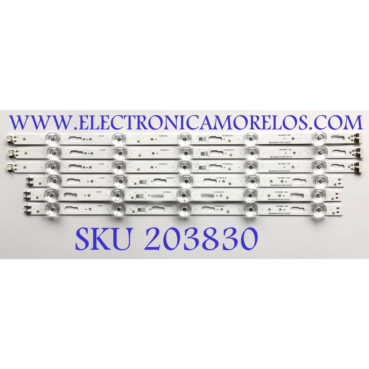 KIT DE LED'S PARA TV SAMSUNG (6 PIEZAS) / NUMERO DE PARTE BN96-50319A / BN96-50320A / LM41-00867A / 903 / LM41-00868A / 904A / D3_CFM_L5(1) / D3_CFM_R5(1) / R1.0_TBD_100_7PI / PANEL CY-BT043HGCV3H / MODELO UN43TU8000 / UN43TU8000FXZA