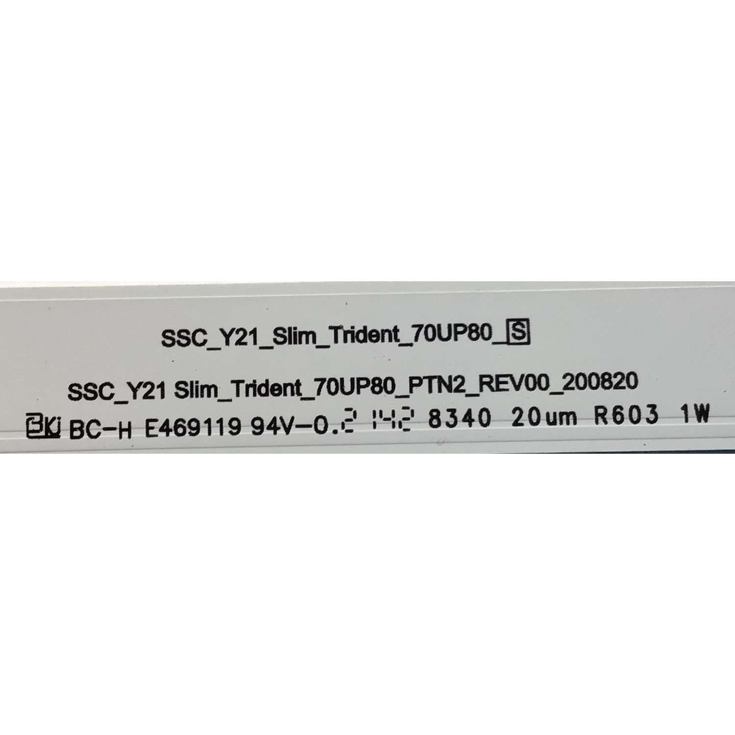 KIT DE LED'S PARA TV LG ((INCOMPLETO SOLO 7 PIEZAS)) / NUMERO DE PARTE EAV65035201 / SSC_Y21 SLIM_TRIDEN_70UP80_PTN2_REV00_200820 / SSC_Y21 SLIM_TRIDEN_70UP80__S / PANEL NC700TQG-VSKH5 / MODELO 70UQ7590PUB - Imagen 3
