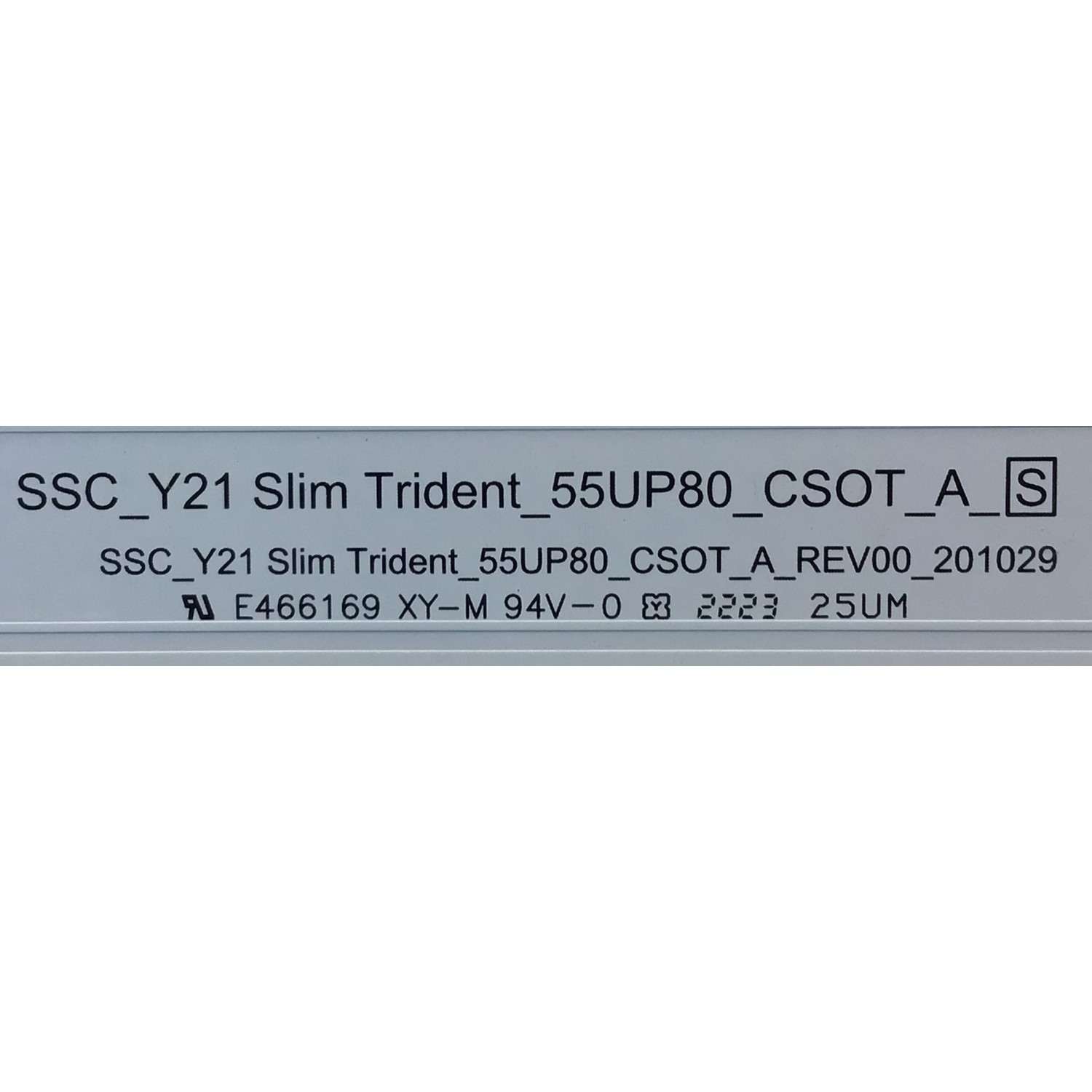 KIT DE LEDS PARA TV LG ( 7 PZ ) / NUMERO DE PARTE EAV65035801 / SSC_Y21 SLIM TRIDEN_55UP80_CSOT_A_S / SSC_Y21 SLIM TRIDEN_55UP80_CSOT_A_REV00_201029 / PANEL NC550TQG -VCKH5 / MODELO 55UQ7070ZUE - Imagen 4