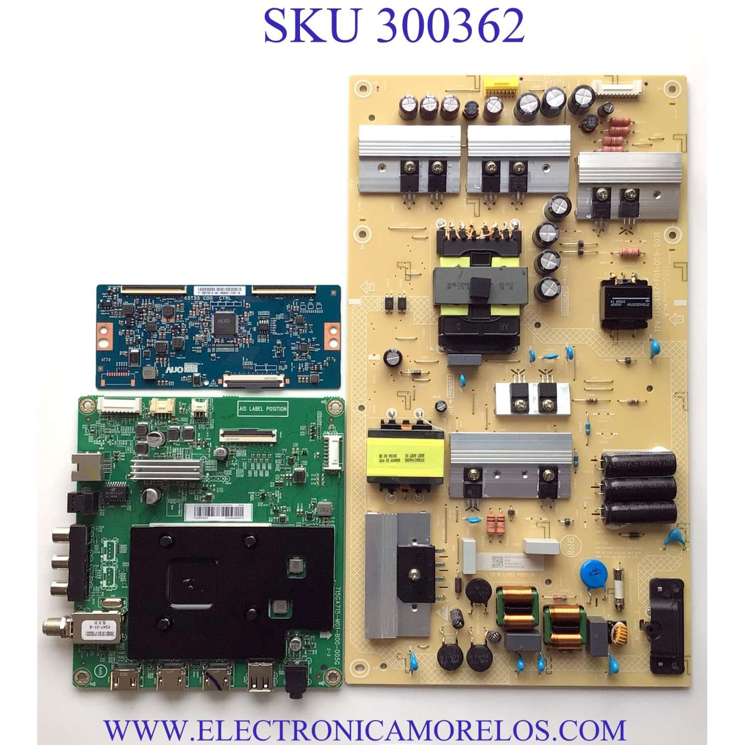 KIT DE TARJETAS PARA TV INSIGNIA FIRE TV / MAIN XKCB02K035 / GXKCB02K035 / 715GA715-M01-B00-005G / 715GA715-M01-B00-005K / FUENTE PLTVJI351XXB3 / 715G9187-P01-009-003S / T-CON 5565T55C19 / 65T55 C0G CTRL / PANEL TPT650UA-QVN07.U / MODELO NS-65DF710NA21