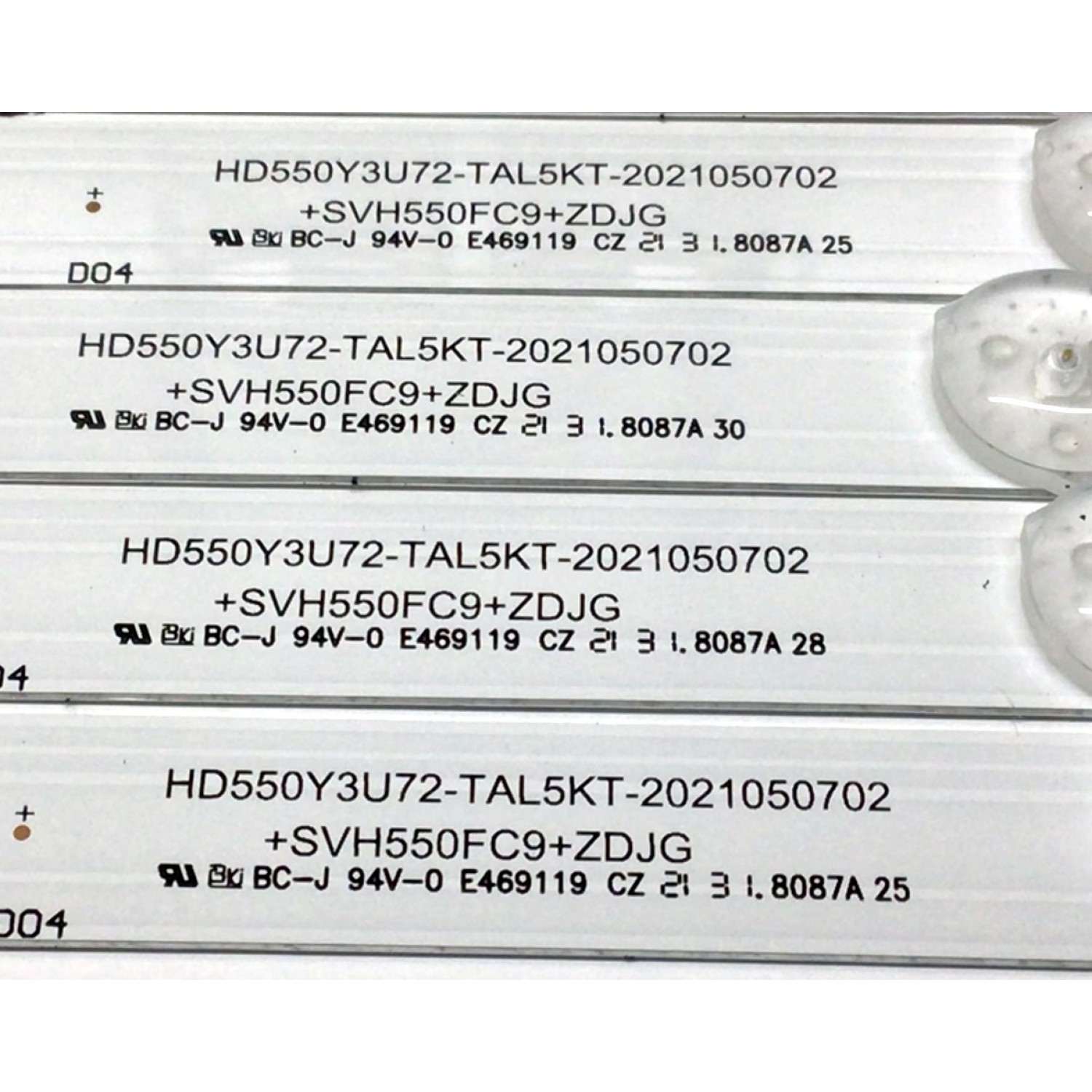 KIT DE LED'S PARA TV TOSHIBA ((8 PIEZAS)) / NUMERO DE PARTE SVH550FC9 / 1256378 / HD550Y3U72-TAL5KT-2021050702 / SVH550FC9+ZDJG / ZD_SSC_D550_12X8_01_TDE30_V1.3_202105107 / PANEL'S HD550Y3U72-TAL5KT\S0\GM\ROH / CX550DLEDM / MODELOS 55M550KU / LT-55EC3512 - Imagen 3