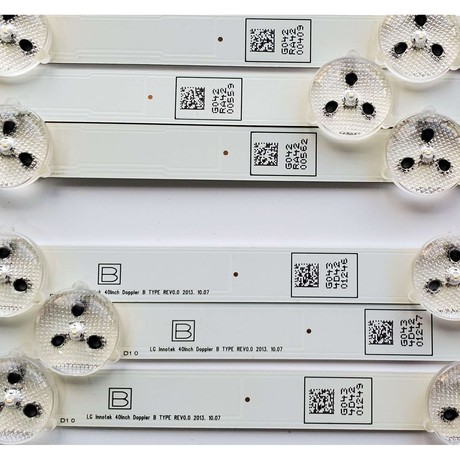 KIT DE LED'S PARA TV PHILIPS ((6 PIEZAS)) / NUMERO DE PARTE UDULED0GS042 / UDULED0GS043 / LG INNOTEK 40INCH DOPPLER A TYPE REV0.0 / 40INCH DOPPLER B TYPE REV0.0 / 40W11S1P / PANEL U4A20XH / DISPLAY V400HJ6-PE1 REV.C1 / MODELOS 40PFL4609/F8 / 40MV324X/F7 - Imagen 3