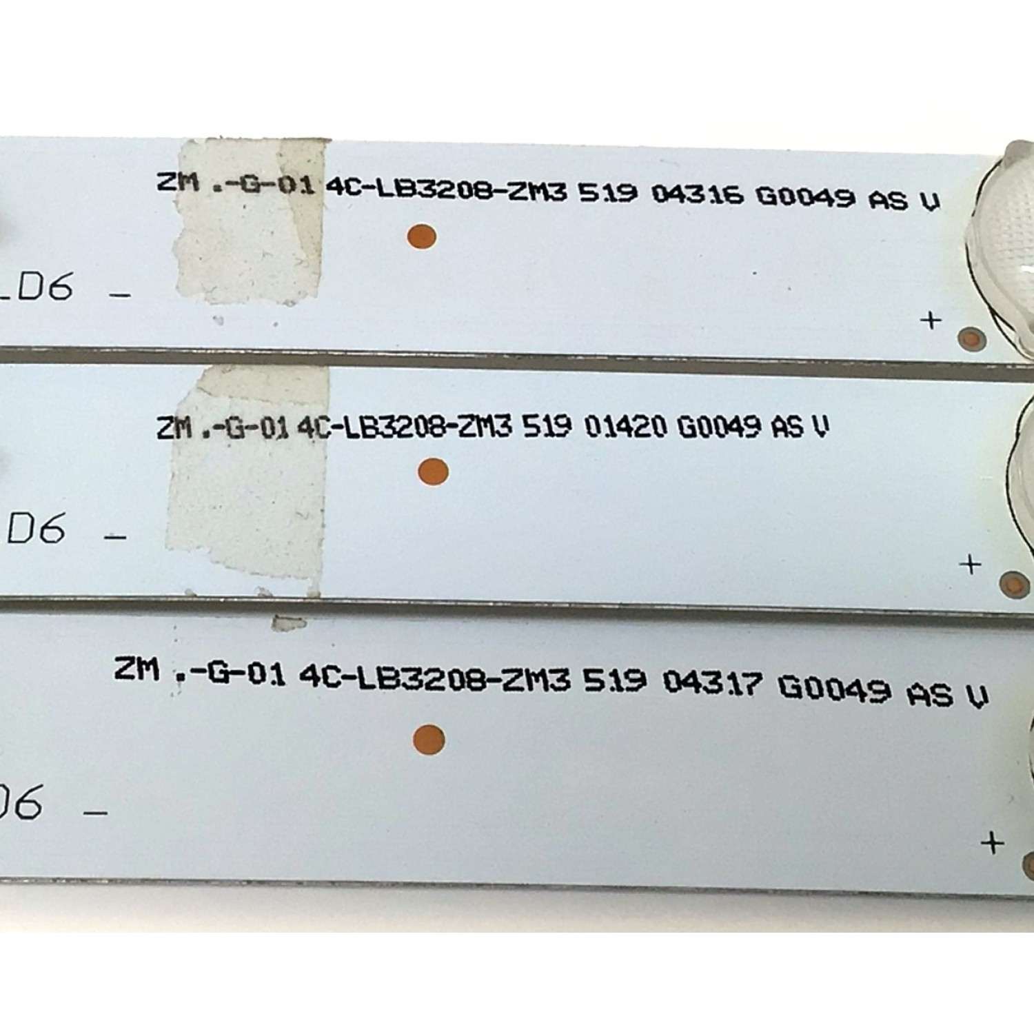 KIT DE LED'S PARA TV TCL ((3 PIEZAS)) / NUMERO DE PARTE GIC32LB27_LED3030_V0.6_20140820 / GIC32LB27 / 4C-LB3208-ZM3 / PANEL LVW320NDAL / ST3151A05-8 / MODELOS 32S3700 / 32S4610R / 32S3700TCA / 32S3700TAAA / 32S3700TBAA / 32S3700TCAA / 32S3700TCAAA - Imagen 4