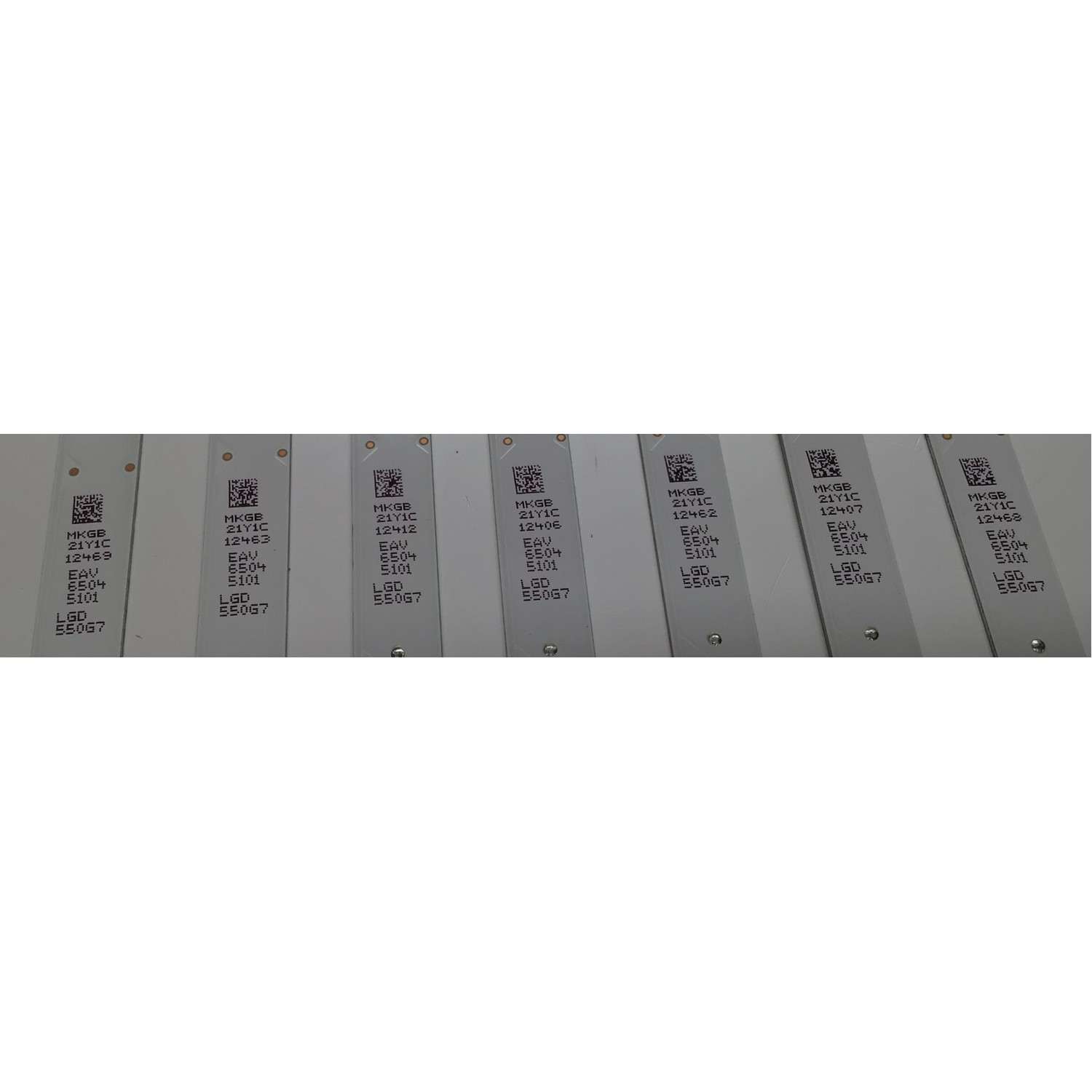KIT DE LEDS ORIGINAL PARA TV LG 7 PIEZAS / NUMERO DE PARTE EAV65045101 / SSC_Y22.5 SLIM TRIDET_55UQ79_LGD_A_S / SSC_Y22.5 SLIM TRIDET_55UQ79_LGD_A_REV00_220518 / LGD550G7 / MKGB / 21Y1C / PANEL NC550TQG-AAKHC / MODELO 55UR7800PSB / 55UR7800PSB.BWMYLJM - Imagen 2