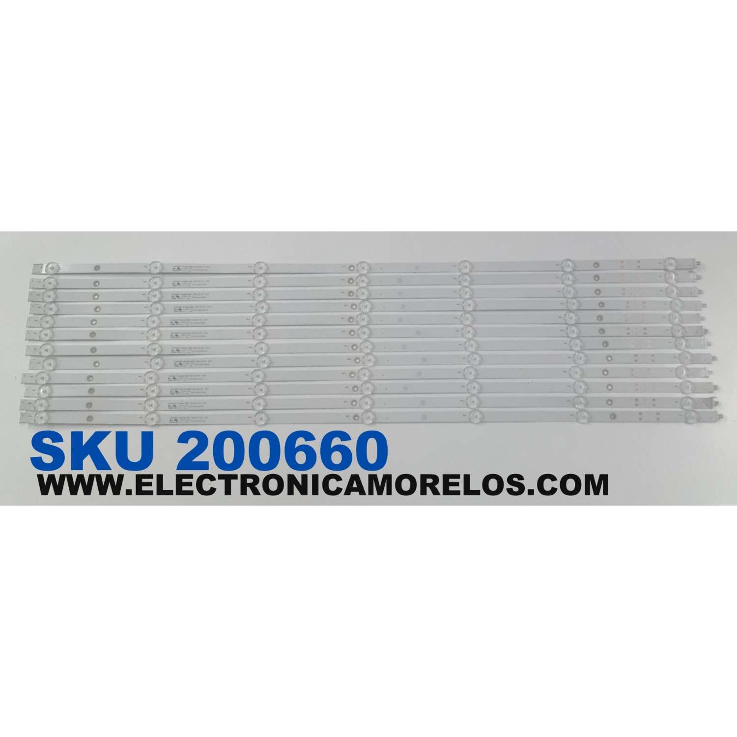 KIT DE LEDS PARA TV ONN ORIGINAL 12 PIEZAS / NUMERO DE PARTE LED75D07-ZC42AG-05DF / 30375007020D / 30375007020DS / 75000M23S / E78030 /  240620AF01 / PANEL JR745R3HA2Y / JR745R3HC5K / HV750QUB-F91 / MODELO 100044717 75 PULGADAS
