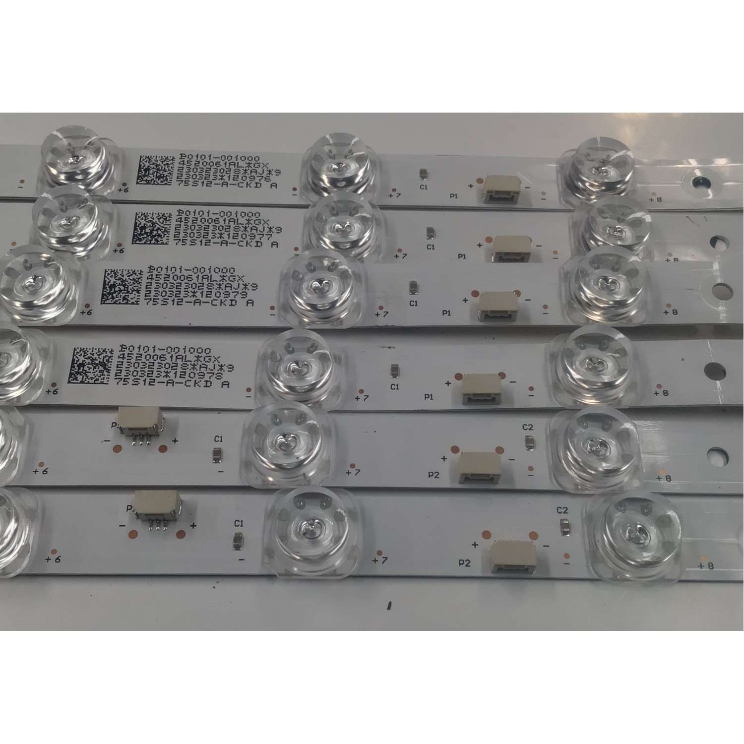 KIT DE LEDS PARA TV TCL ORIGINAL 6 PIEZAS / NUMERO DE PARTE 75S12-ZX3030A1-14X4KW-V5-20220810-TJ / 75S12-ZX3030B1-14X2KW-V5-20220810-TJ / B0101-001001 / B0101-001000 / 4520061AL / 230323028 / 230323029 / 75S12-A-CKD / 75S12-A-CKD / MODELO 75  - Imagen 3