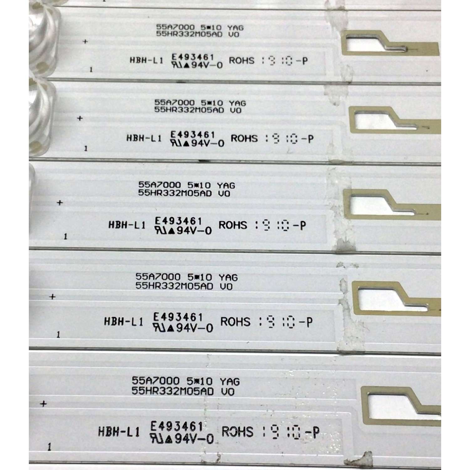 KIT DE LED'S PARA TV KALLEY (10 PIEZAS) / NUMERO DE PARTE 4C-LB550T-HRGC / 55HR332M05AD / 55A7000 / HBH-L1 / PANEL LVU550LGDX E0110 / MODELO K-LED55UHDSPK - Imagen 4