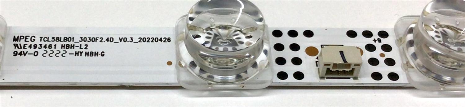 LED PARA TV TCL (1 PIEZA) / NUMERO DE PARTE TCL58LB01 / TCL58LB01_3030F2.4D_V0.3_20220426 / B0101-000581 / 220608 / A0053*ZMJN / PANEL LVU580NDEL HS9W02 V1 / DISPLAY CV580U3-L02 REV:01 / MODELO 58S453 - Imagen 2