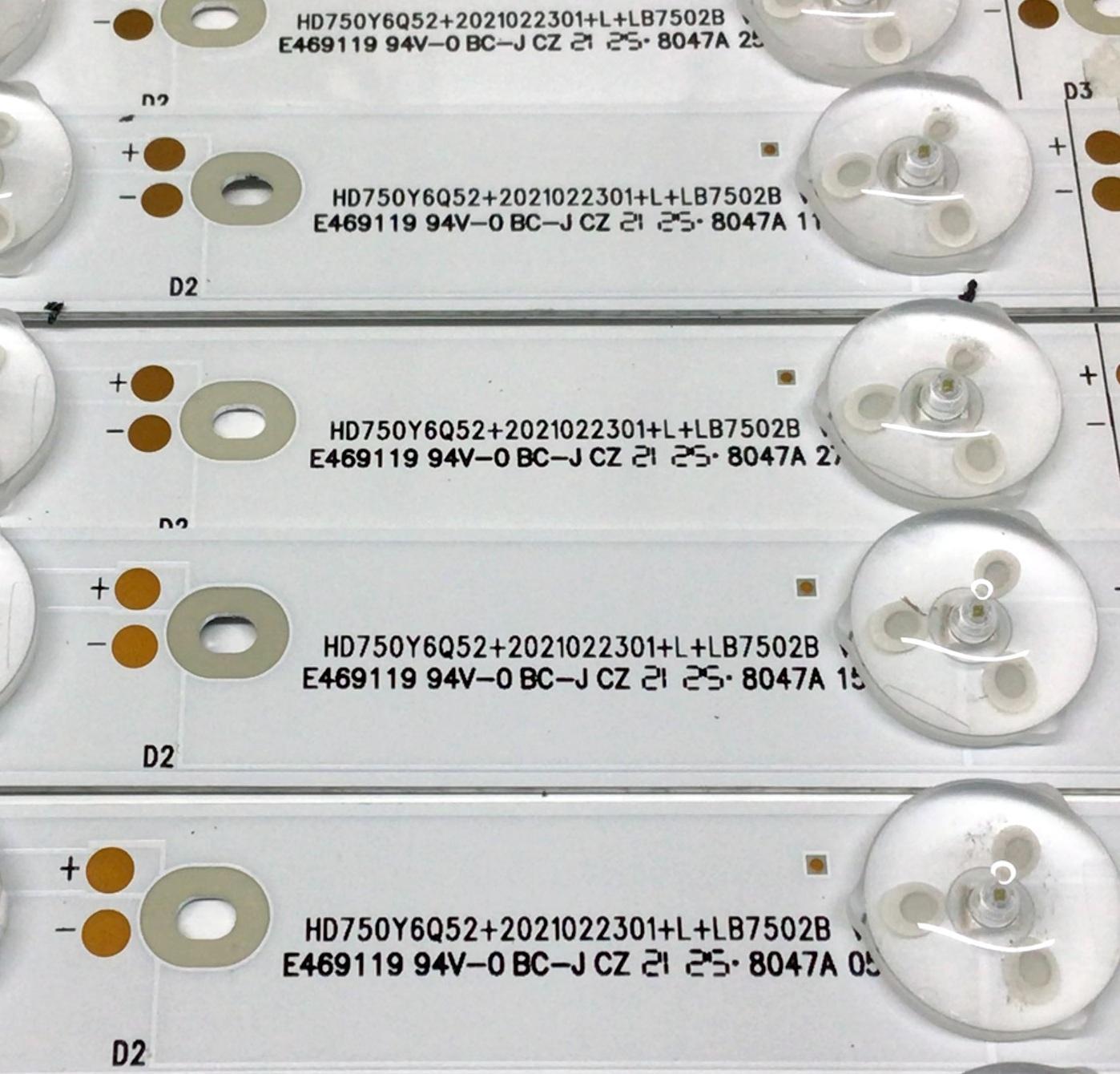 KIT DE LED'S PARA TV HISENSE (30 PIEZAS) / NUMERO DE PARTE LB7502B / HD750Y6Q52+2021022301+L / HD750Y6Q52+2021022301+R / MODELO 75" - Imagen 2