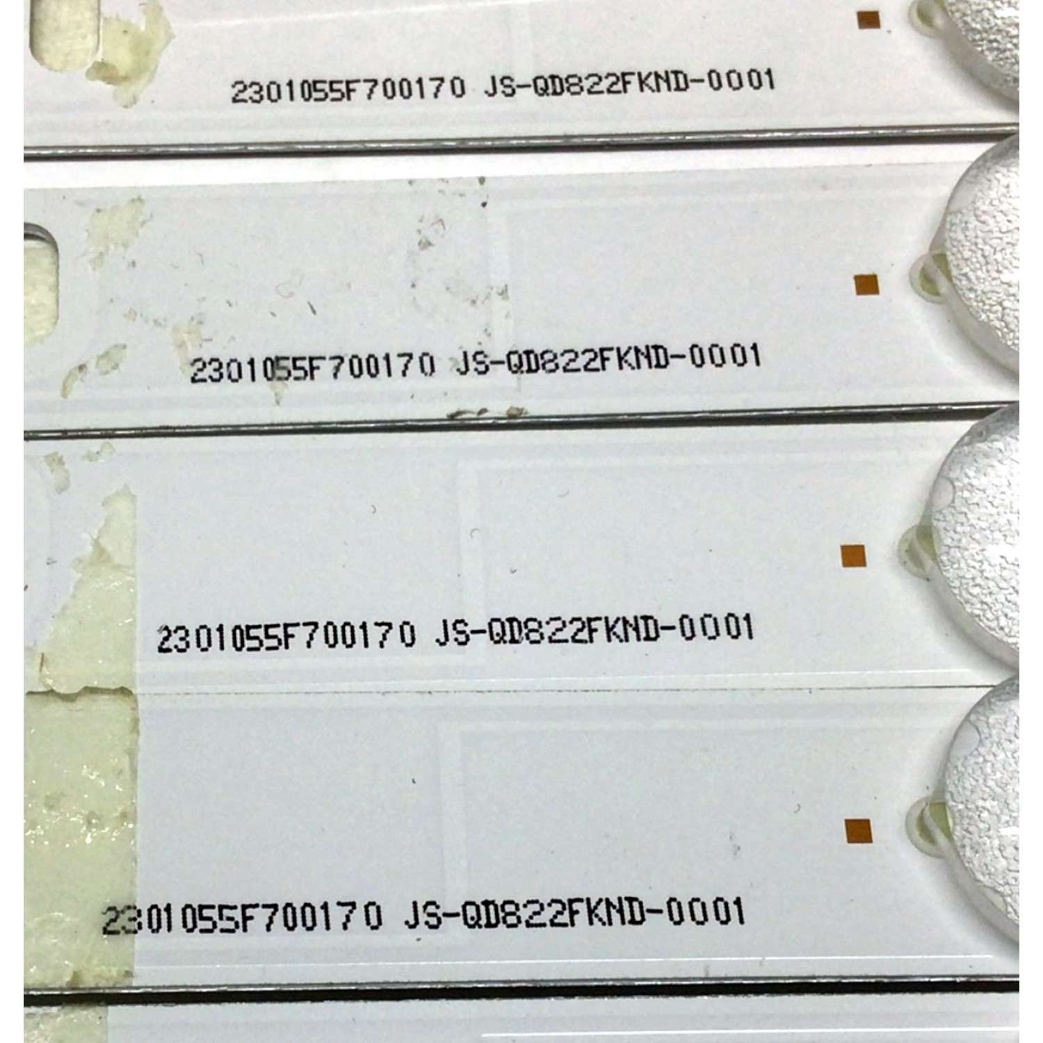 KIT DE LED'S PARA TV SCEPTRE ((INCOMPLETO SOLO 11 PIEZAS)) / NUMERO DE PARTE 3BL-T5664102-18 / 2301055F700170 / JS-QD822FKND-0001 / JS-QD812FKLN-1090 / MODELOS U550CV-UMC / 55L6 - Imagen 3