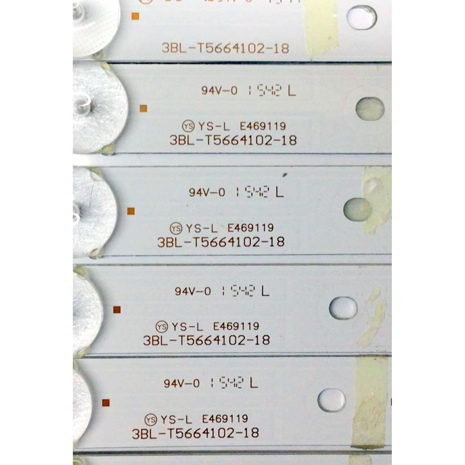 KIT DE LED'S PARA TV SCEPTRE ((INCOMPLETO SOLO 11 PIEZAS)) / NUMERO DE PARTE 3BL-T5664102-18 / 2301055F700170 / JS-QD822FKND-0001 / JS-QD812FKLN-1090 / MODELOS U550CV-UMC / 55L6 - Imagen 4