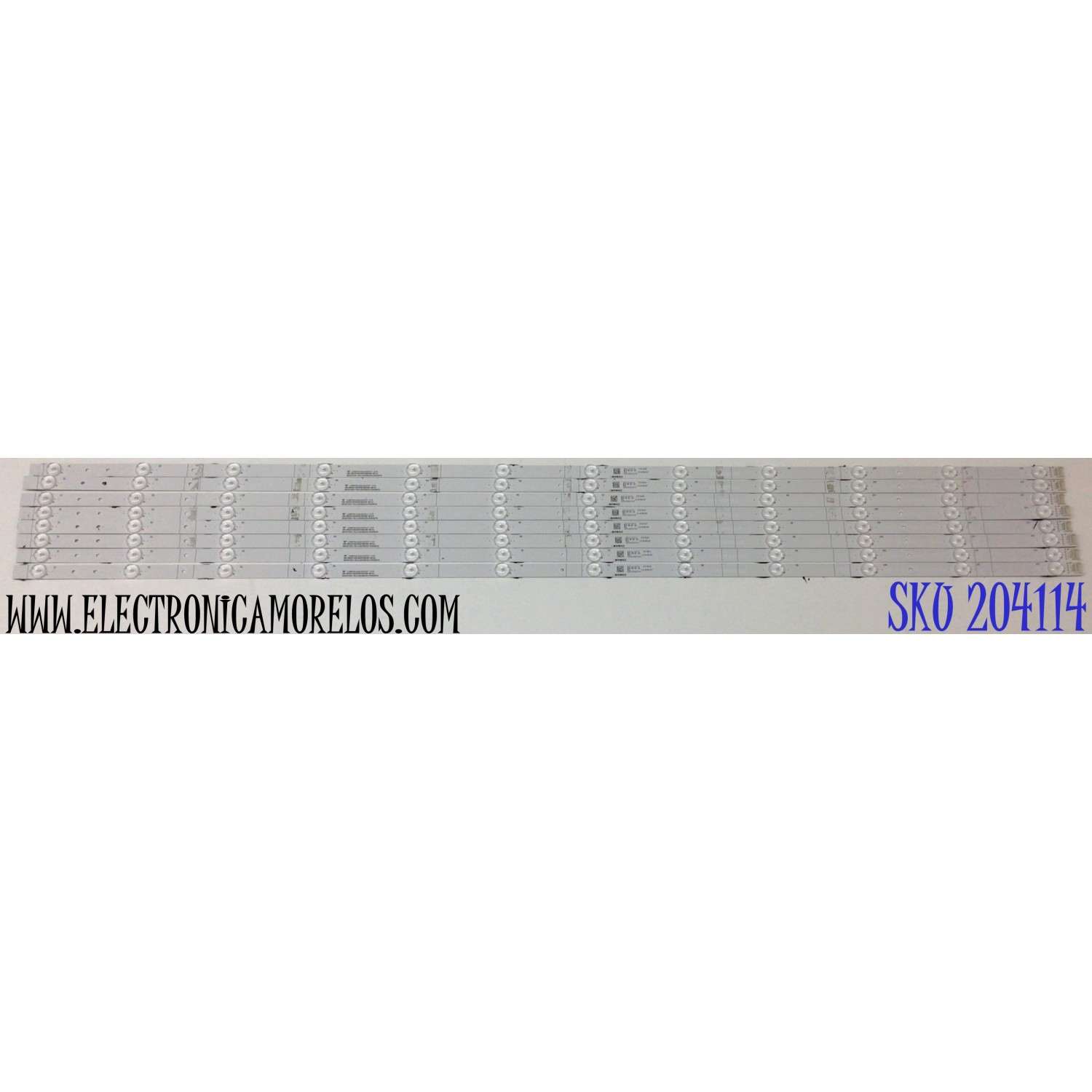 KIT DE LED'S PARA TV HISENSE ((8 PIEZAS)) / NUMERO DE PARTE CRH-BXK55Y3U513030T0812190-REV1.0 / HD550Y3U51-T0LA+2021092401+SVH550FE8 / HD550Y3U51-T0LA / 2021092401 / SVH550FE8 / 1269697 / PANEL HD550Y3U51 / HD550Y3U51-T0LG / T550QVN10.0 / MODELOS 55U6H