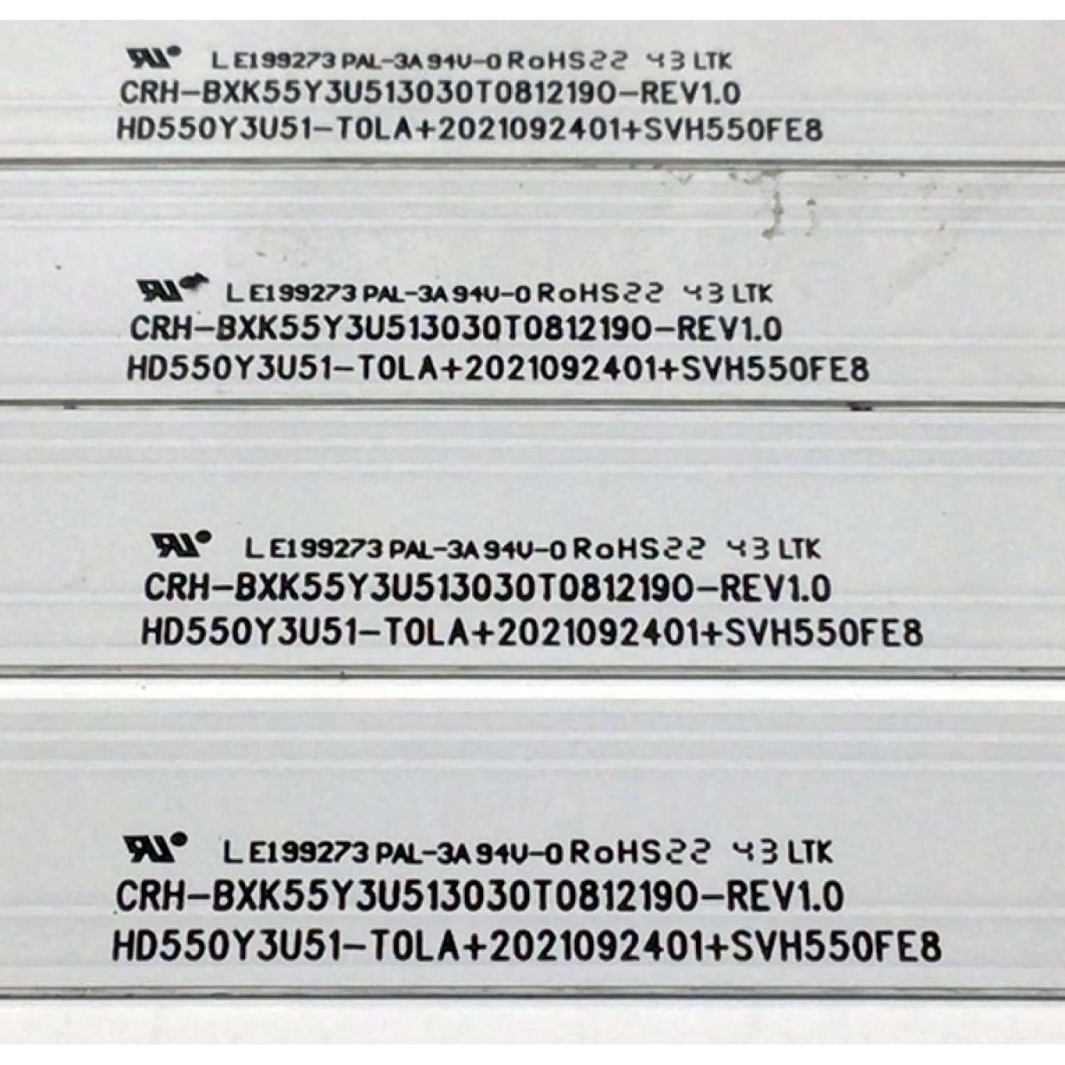 KIT DE LED'S PARA TV HISENSE ((8 PIEZAS)) / NUMERO DE PARTE CRH-BXK55Y3U513030T0812190-REV1.0 / HD550Y3U51-T0LA+2021092401+SVH550FE8 / HD550Y3U51-T0LA / 2021092401 / SVH550FE8 / 1269697 / PANEL HD550Y3U51 / HD550Y3U51-T0LG / T550QVN10.0 / MODELOS 55U6H - Imagen 4