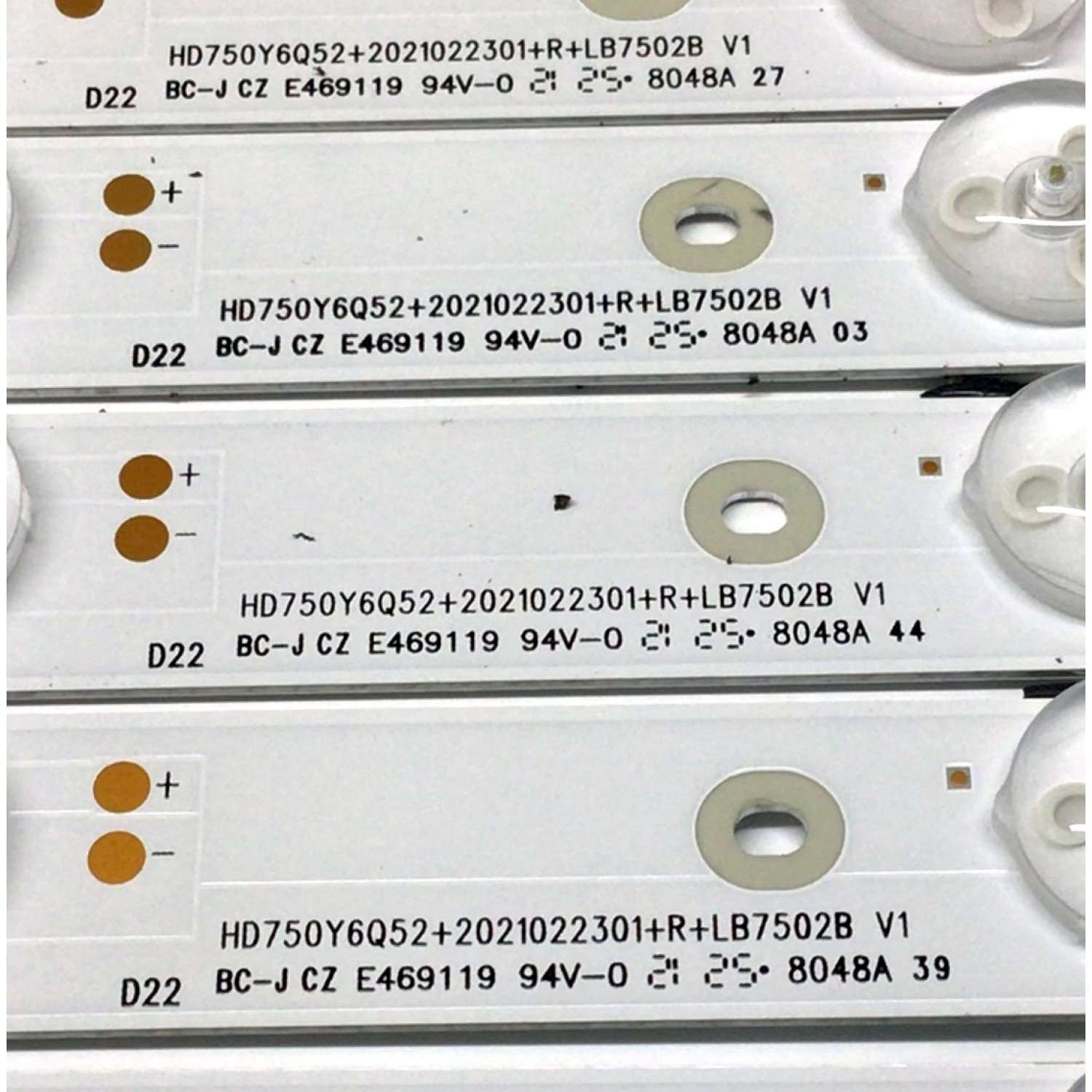KIT DE LED'S PARA TV HISENSE (30 PIEZAS) / NUMERO DE PARTE LB7502B / HD750Y6Q52+2021022301+L / HD750Y6Q52+2021022301+R / MODELO 75" - Imagen 3