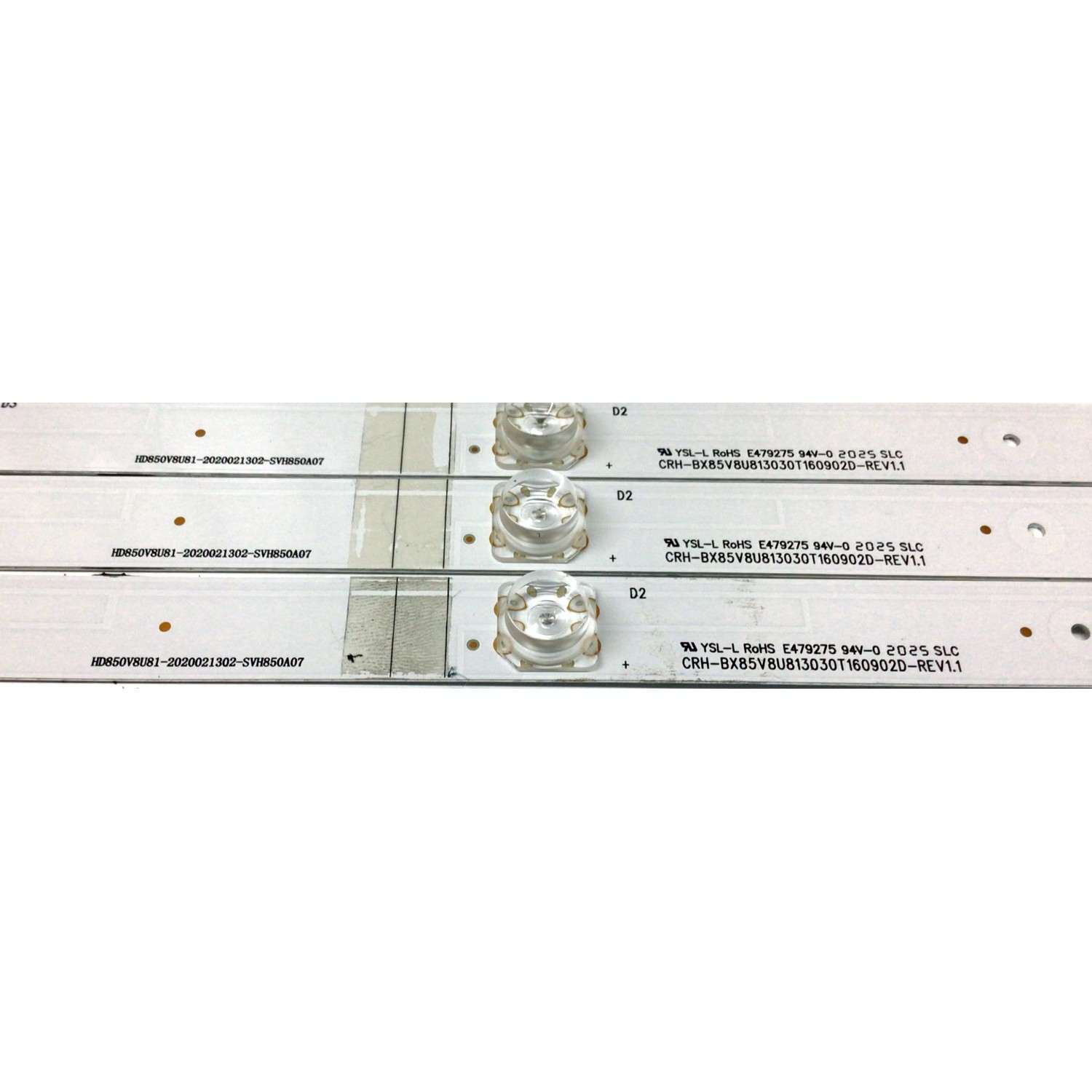 KIT DE LED'S PARA TV HISENSE (16 PIEZAS) / NUMERO DE PARTE SVH850A07 / HD850V8U81 / 2020021302 / CRH-BX85V8U813030T160902D-REV1.1 / HD850V8U81-2020021302-SVH850A07 / 1238189 / 22311500 / PANEL HD850V8U81\S0\GM\ROH / MODELO 85H6510G - Imagen 2