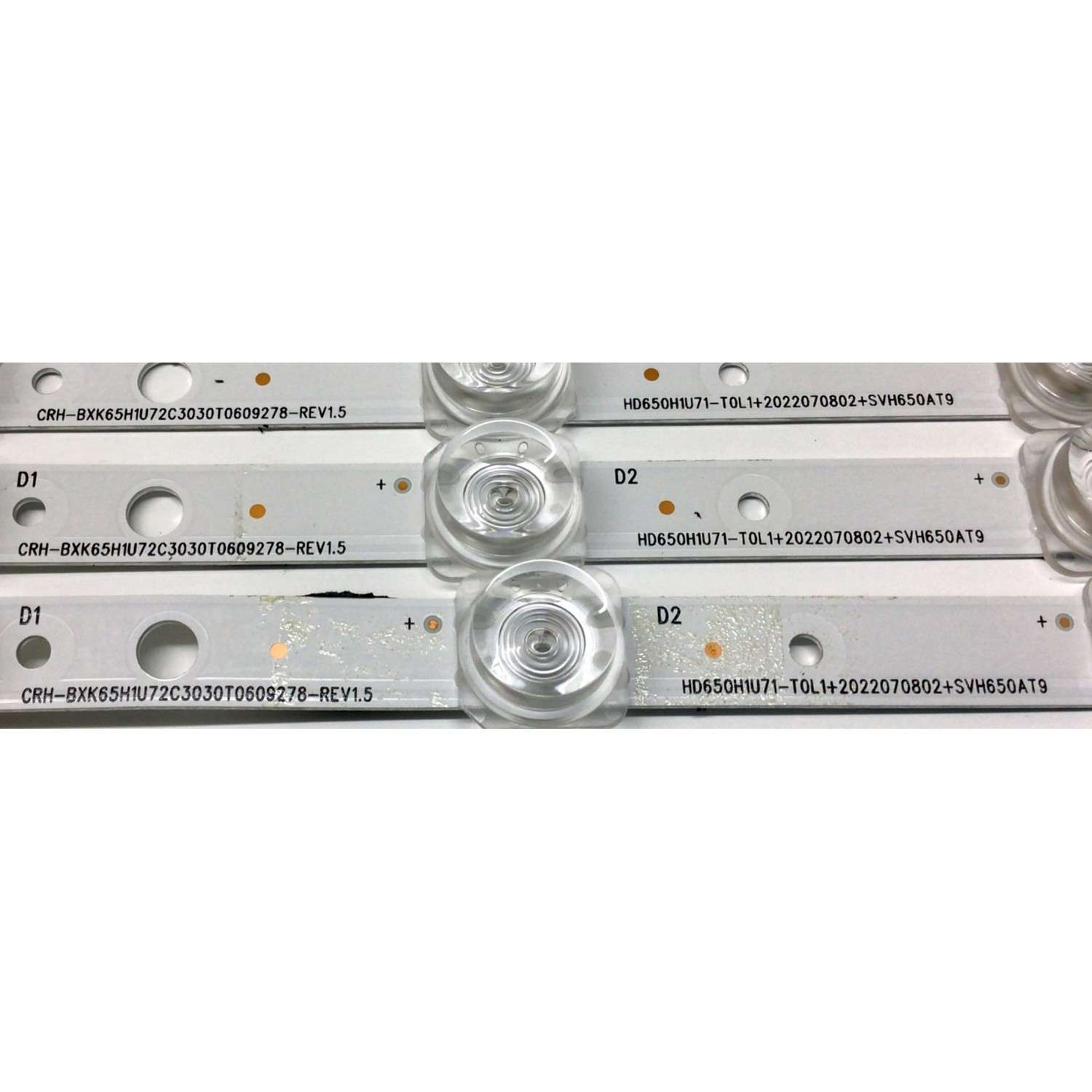KIT DE LED'S PARA TV HISENSE ((6 PIEZAS)) / NUMERO DE PARTE CRH-BXK65H1U72C3030T0609278-REV1.5 / HD650H1U71-T0L1+2022070802+SVH650AT9 / HD650H1U71-T0L1 / SVH650AT9 / 1285538 / 25878900 / PANEL HD650H1U71-T0L1\S1\SM\ROH / MODELO 65A6KV - Imagen 4