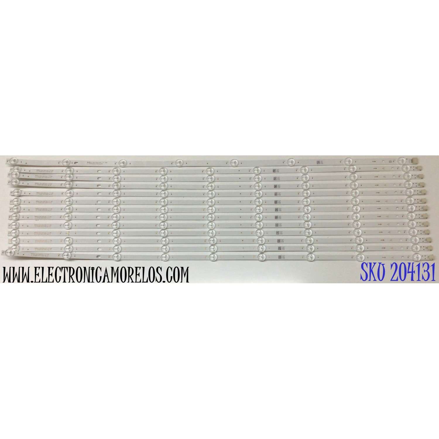 KIT DE LED'S PARA TV PANASONIC (13 PIEZAS) / NUMERO DE PARTE JL.D75042330-078CS-M_V01 / BC-H94V-0 E469119 HB.2 / 30105869DA12 / JL.D75091330-078CS-M_V01 / 30105868DB12 / PANEL HV750QUB-F90 / MODELO TH-75CQE1W