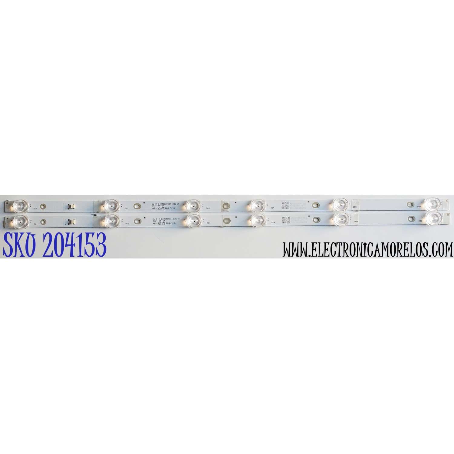 KIT DE LED'S PARA TV WINIA ((2 PIEZAS)) / NUMERO DE PARTE JL-010-D32030601-02S V1 / AE03032N060211 / Y170L05H / J211121S232856 / DISPLAY PT320AT02-2 / MODELO L32B9000QN