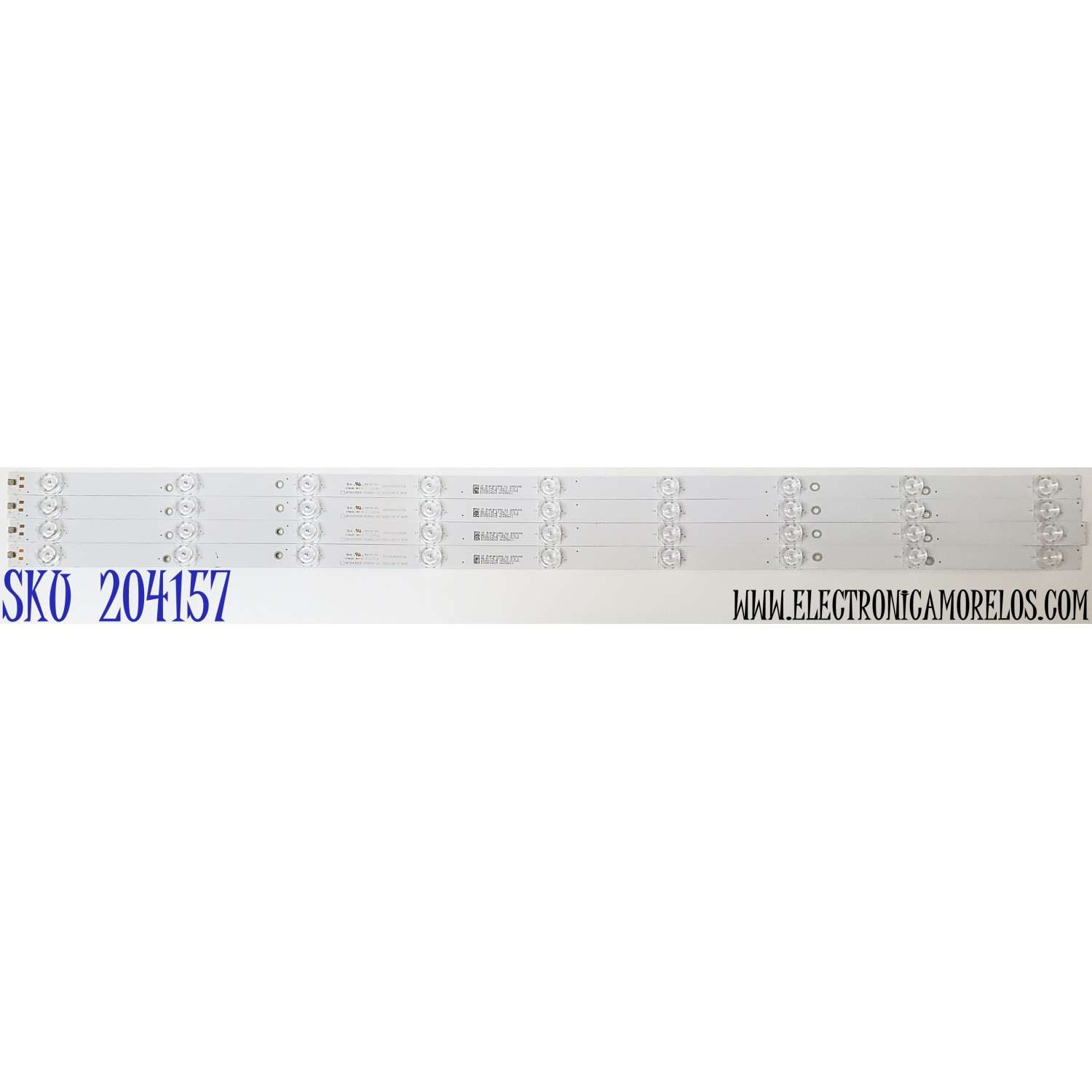 KIT DE LED'S PARA TV VIZIO ((4 PIEZAS)) / NUMERO DE PARTE HFSX43D09-ZC66AG-02 / 303HX430038 / E78030 / 210301NC03 / 2300014375 / HX430M11 / PANEL BOEI430WQ1 / DISPLAY T430QVN03.8 / MODELO M43Q6-J04 / M43Q6-J04 LBVAG5KX