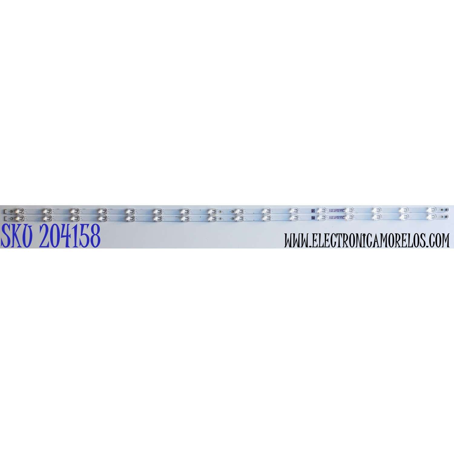 KIT DE LEDS PARA TV VIZIO ORIGINAL 2 PIEZAS / NUMERO DE PARTE LBM550M0802 / 210BZ16D0B33LBM03E / LBM550M0802-TN-1 / EVERLIGHT LBM550M0802-TN-1(HF)(O) / PANEL TPT550U1-QVN10.U / MODELO V555-J01
