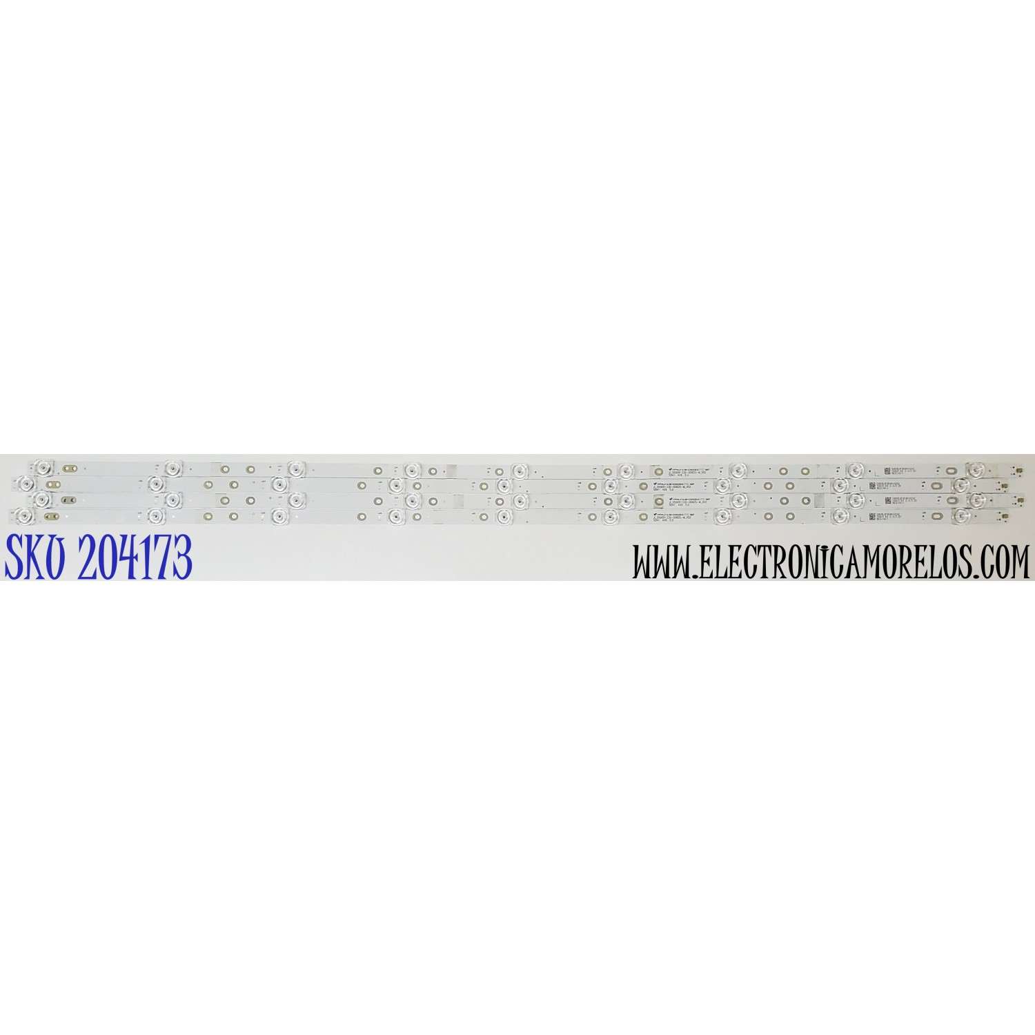 KIT DE LED'S PARA TV SANSUI ((4 PIEZAS)) / NUMERO DE PARTE JL.D5009133-006DS-M_V02 / 30805JF050N10Z02 / 190LM E4 3.0-3.2V / PANEL CX500DLEDM / DISPLAY CV500U2-T01 / MODELO SMX50T1UN