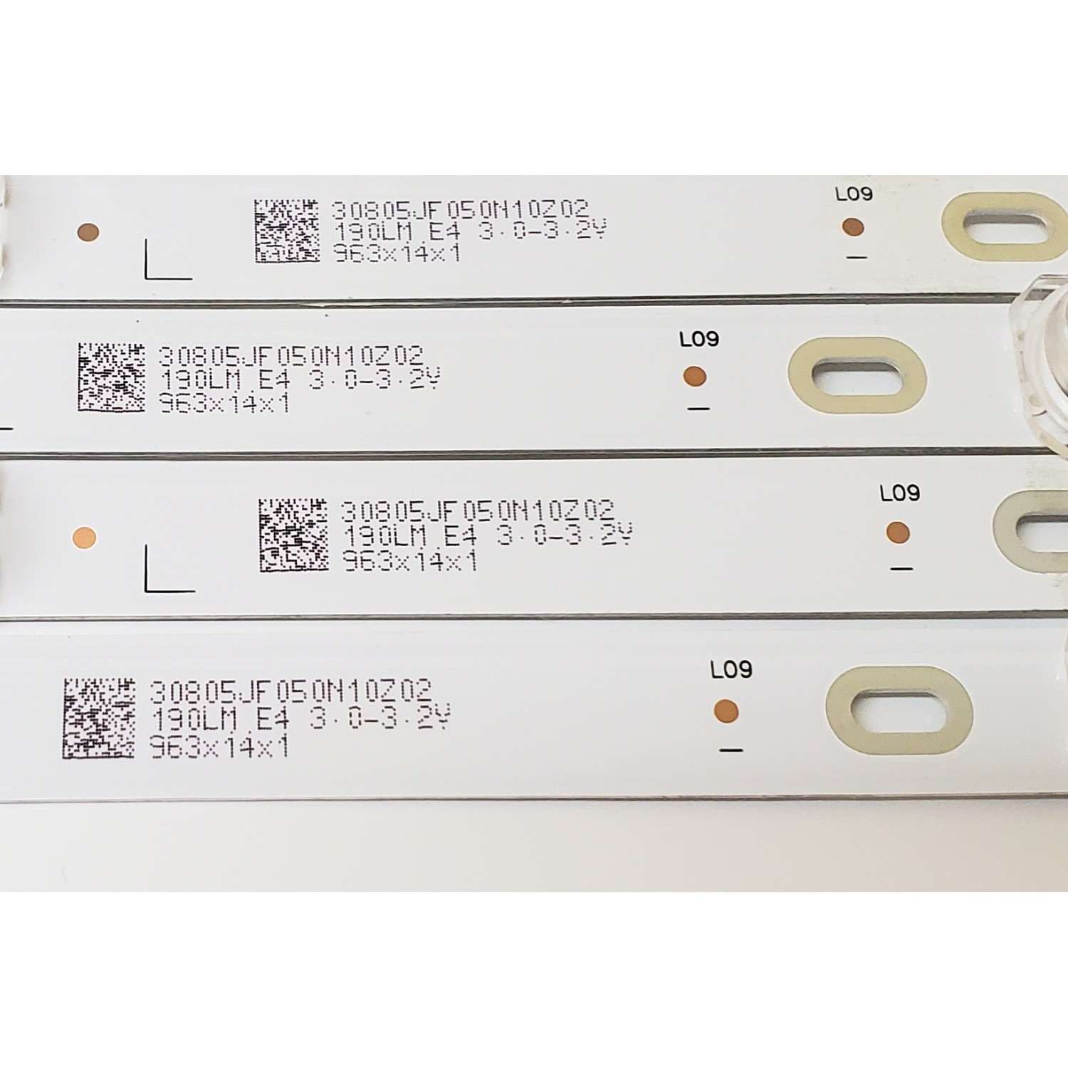 KIT DE LED'S PARA TV SANSUI ((4 PIEZAS)) / NUMERO DE PARTE JL.D5009133-006DS-M_V02 / 30805JF050N10Z02 / 190LM E4 3.0-3.2V / PANEL CX500DLEDM / DISPLAY CV500U2-T01 / MODELO SMX50T1UN - Imagen 3