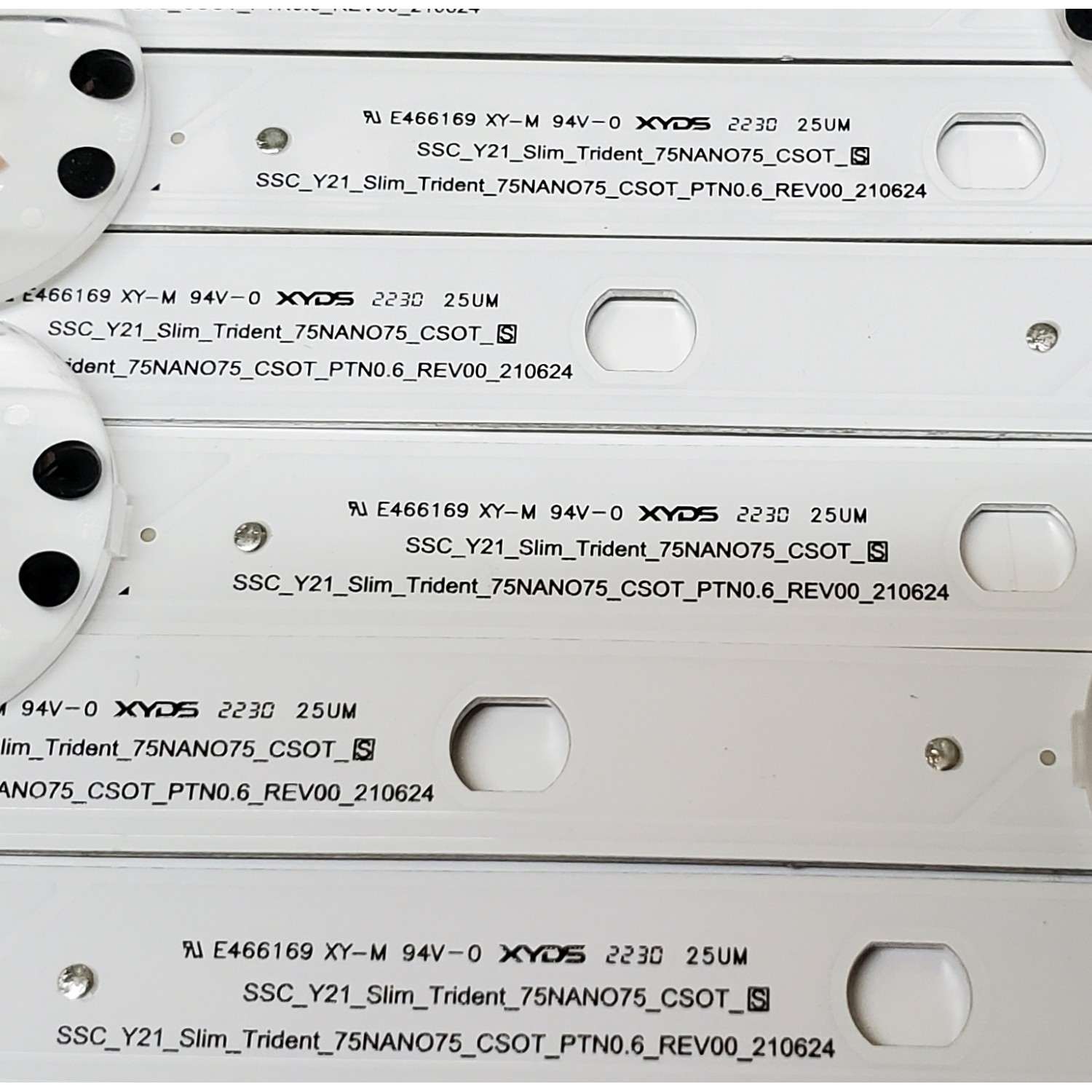 KIT DE LED'S PARA TV LG NANOCELL ((9 PIEZAS)) / NUMERO DE PARTE EAV65033201 / SSC_Y21_SLIM_TRIDENT_75NANO75_CS0T_S / SSC_Y21_SLIM_TRIDENT_75NANO75_CS0T_PTN0.6_REV00_210624 / CS0T 750D8_T / PANEL NC750TQG-VCKP1 / MODELO 75NANO75UQA / 75NANO75UQA.BUSCLKR - Imagen 2
