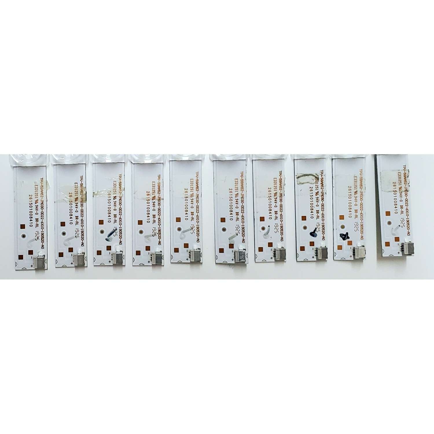 KIT DE LED'S PARA TV ONN ((10 PIEZAS)) / NUMERO DE PARTE TPV-58AA52-JM030-0D22-6X10-190520-A0 / 261501008410 / 210BZ06D0B336BR00N / 4501803L313Y / E331251 / PANEL TPT580F2-PU1L.Q REV:S01Q / MODELO 100005397 ((58 PULGADAS)) - Imagen 3