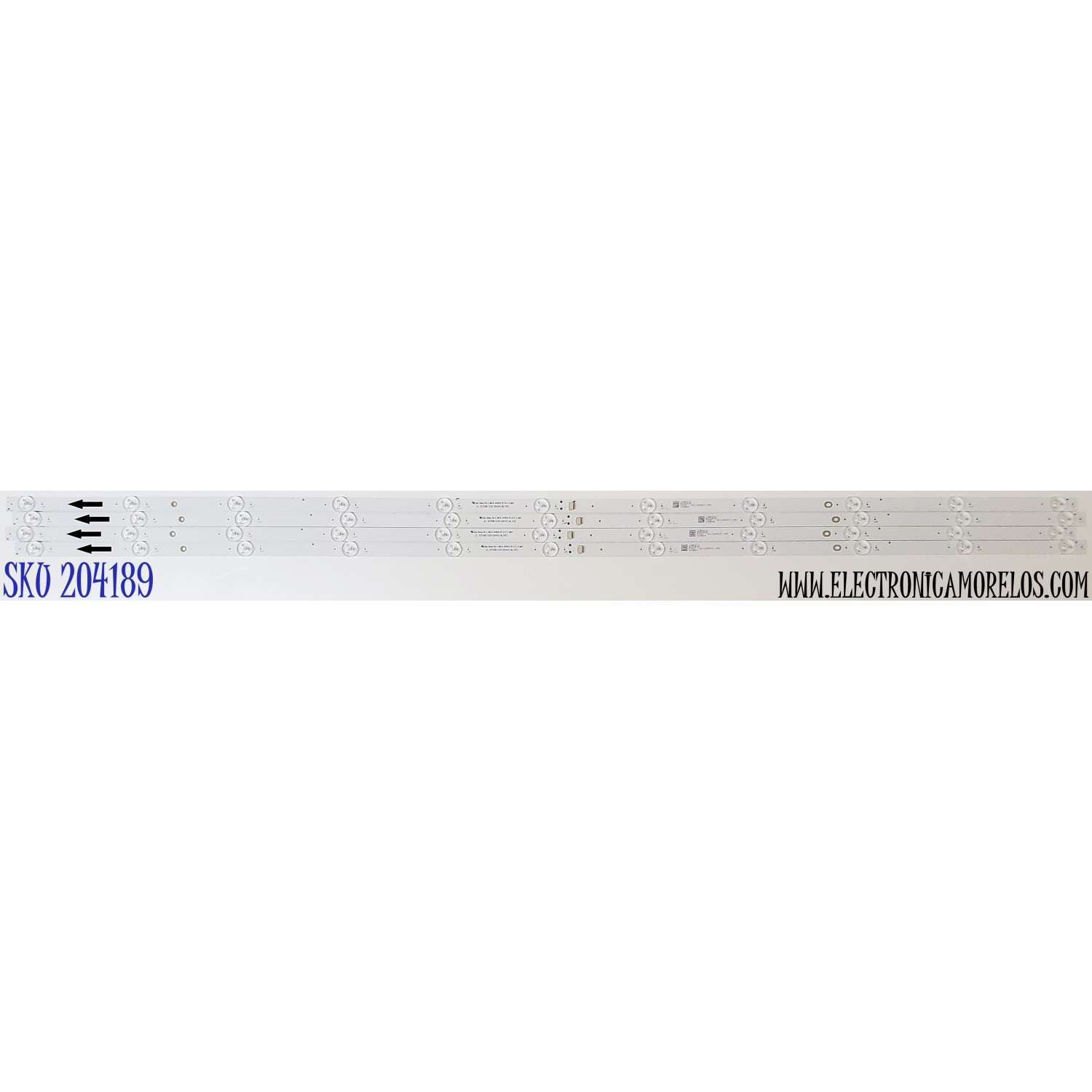 KIT DE LED'S PARA TV HKPRO ((4 PIEZAS)) / NUMERO DE PARTE JL.D550B1330-004AS-M_V02 / 4C-LB550T-JFD / YSL-L 94V-0 / PANEL ST5461D12-6 / MODELO HKP55RUHD1