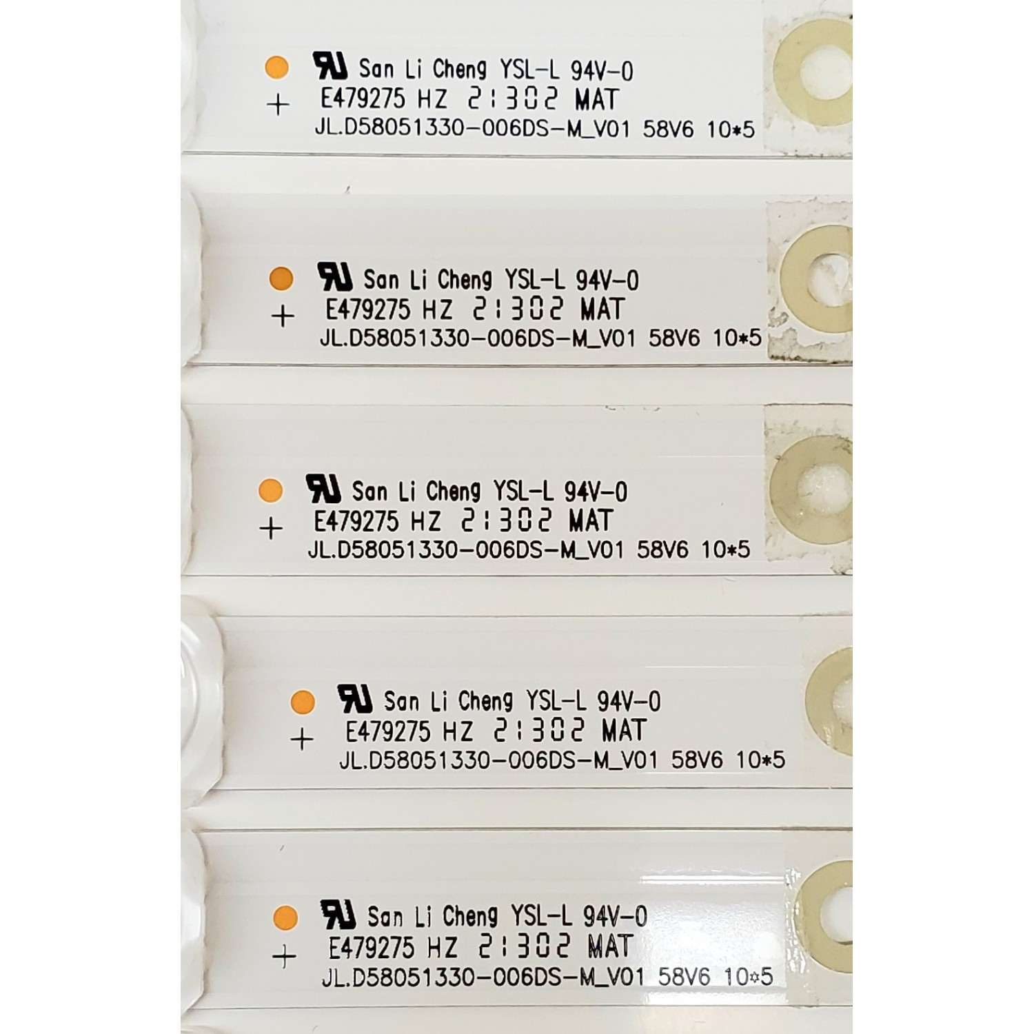 KIT DE LED'S PARA TV QUASAR ((10 PIEZAS)) / NUMERO DE PARTE JL.D58051330-006DS-M_V01 / 200LMF43.0-3.3V / 308055802JF00001 / D210805 / E479275 / 58V6 / PANEL CX580DLEDM / DISPLAY CV580U2-T01 / MODELO Q58USE1 - Imagen 4