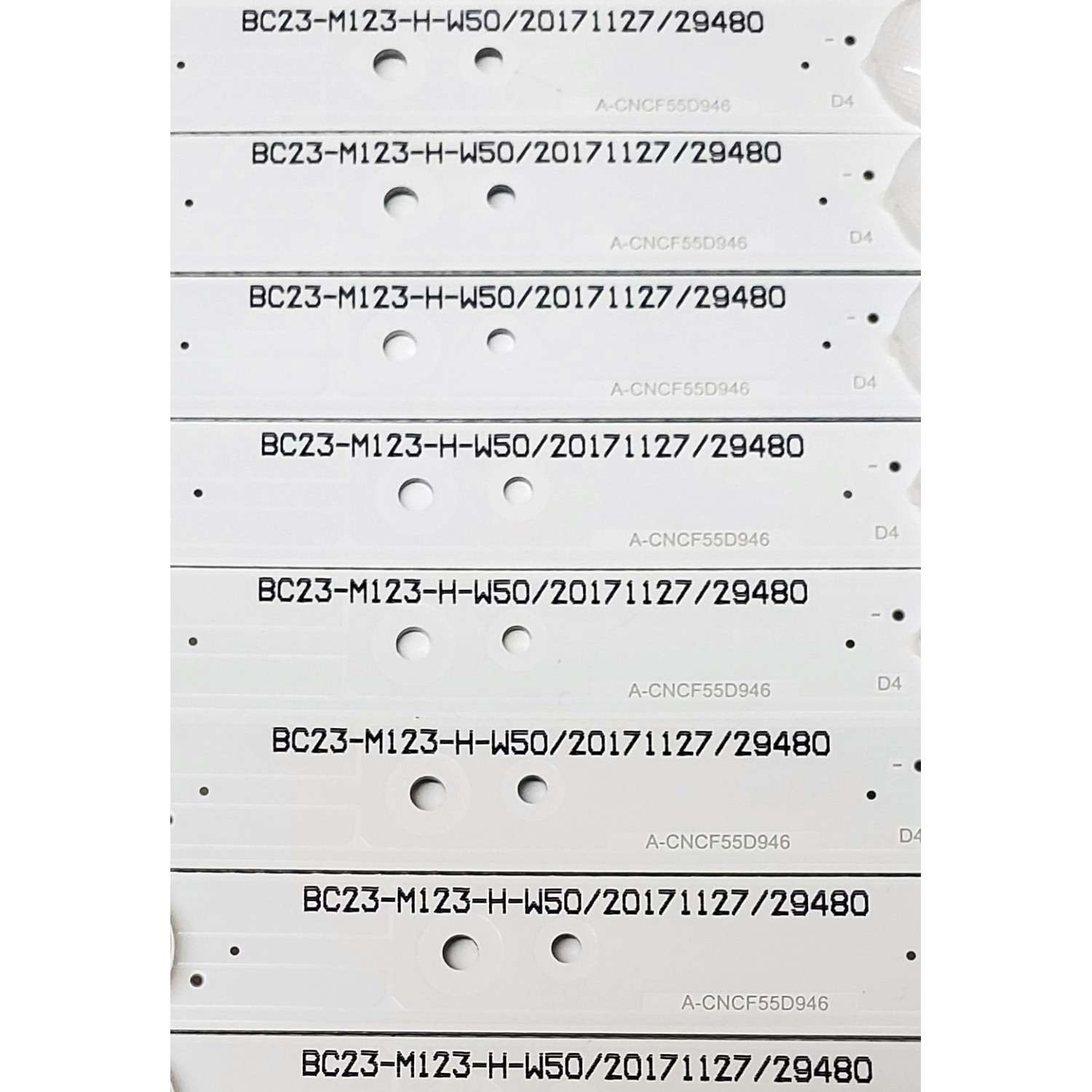 KIT DE LED'S PARA TV ELEMENT ((10 PIEZAS)) / NUMERO DE PARTE A-CNCF55D946 / 112600106/C003 / 3088TB7D423123H5008626 / BC23-M123-H-W50/20171127/29480 / PANEL T550-V35-DLED / MODELO E4SFT5517 - Imagen 5