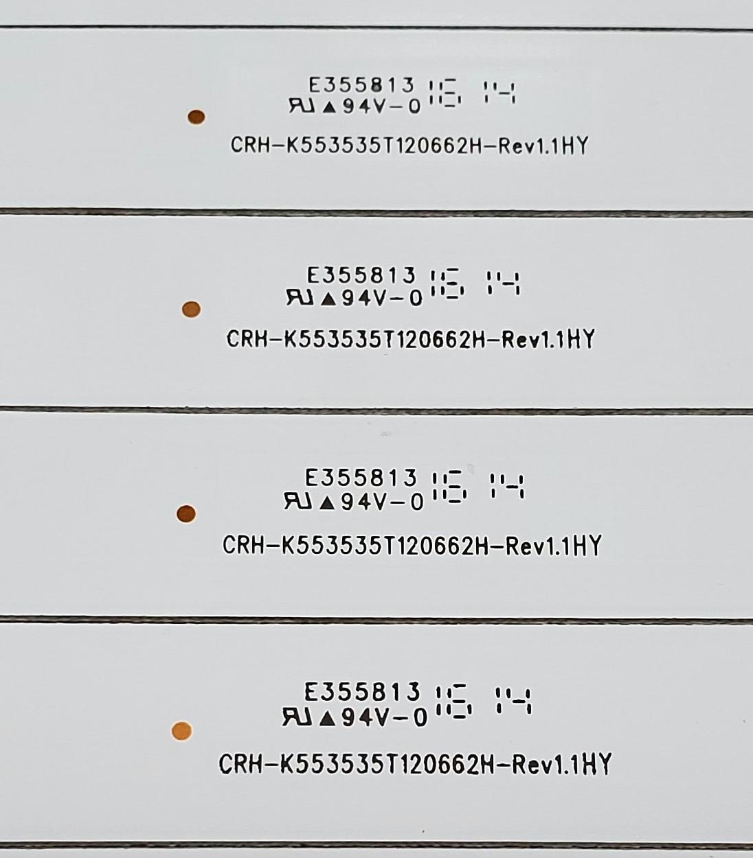 KIT DE LED'S PARA TV LENOVO ((12 PIEZAS)) / NUMERO DE PARTE CRH-K553535T120662H-REV1.1 / 8149010655010 / E355813 / 201876 / B1M01H21PDA2673K / CRH-K553535T120662H / MODELOS 55E6 / 55G5U / 55G5i / 55E6T - Imagen 2